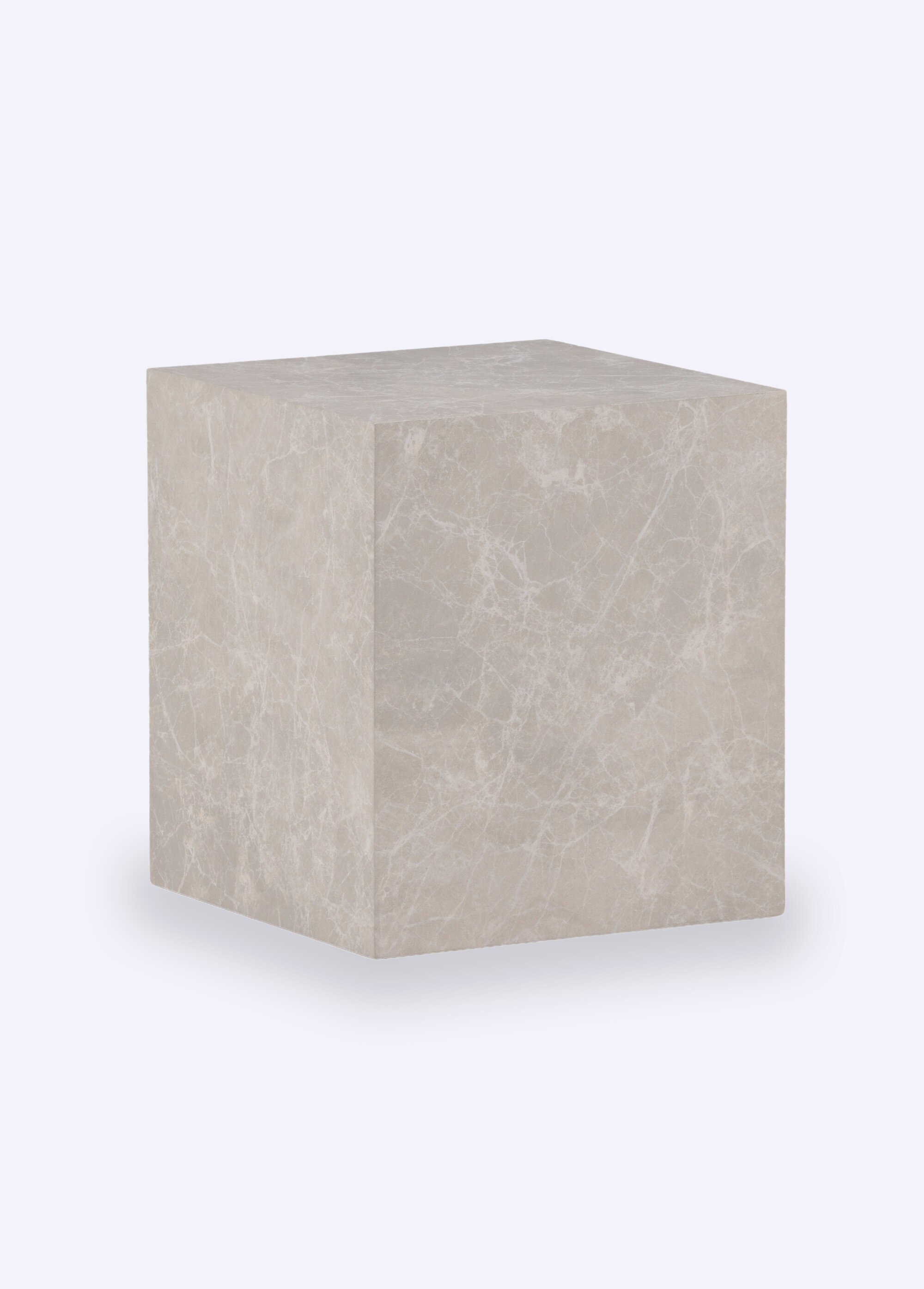 Table d'appoint en bois, effet marbre BEIGE VEN-15009-091 FA1