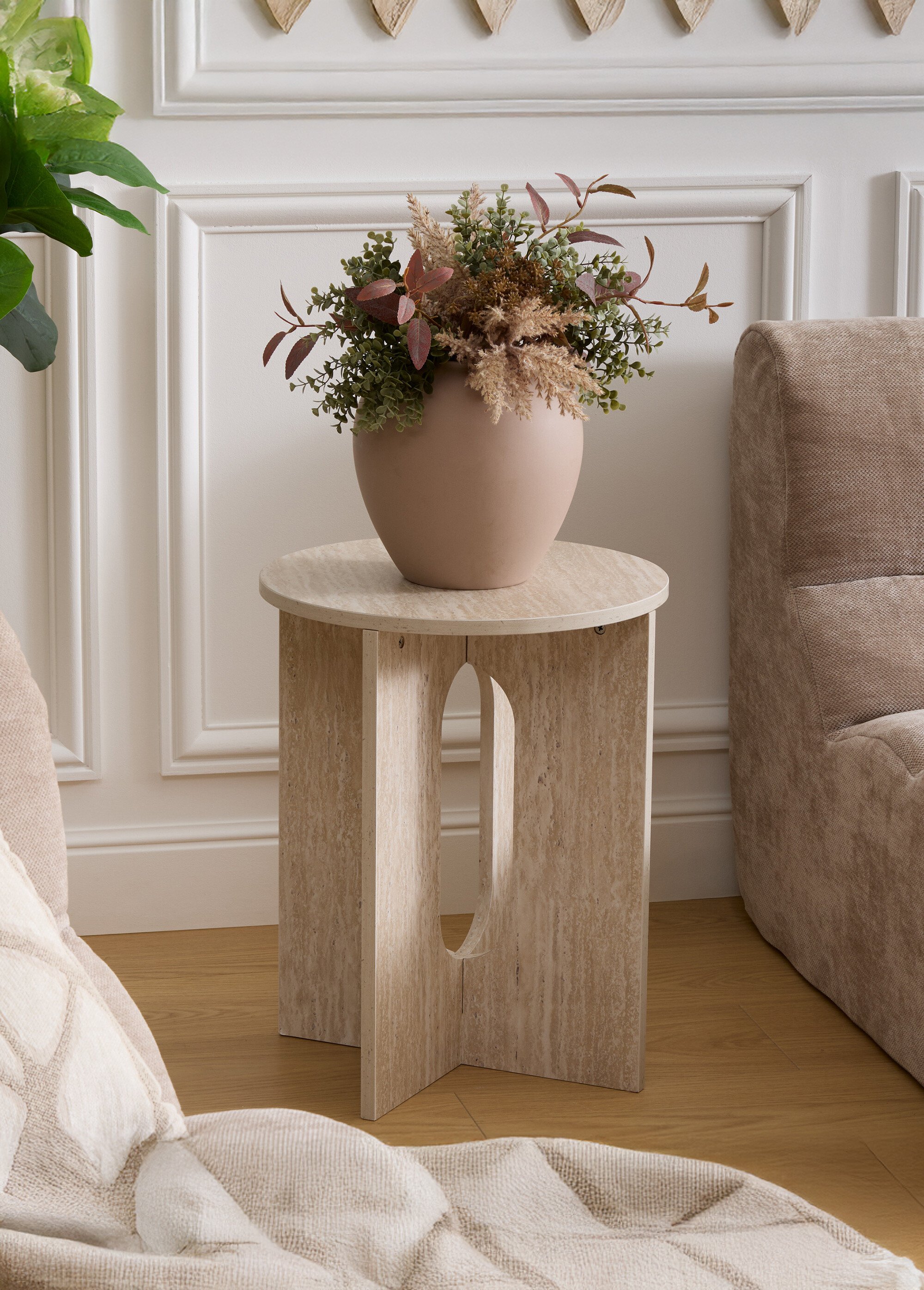 Table d'appoint ronde Anaya BEIGE JJA-213093 SI1