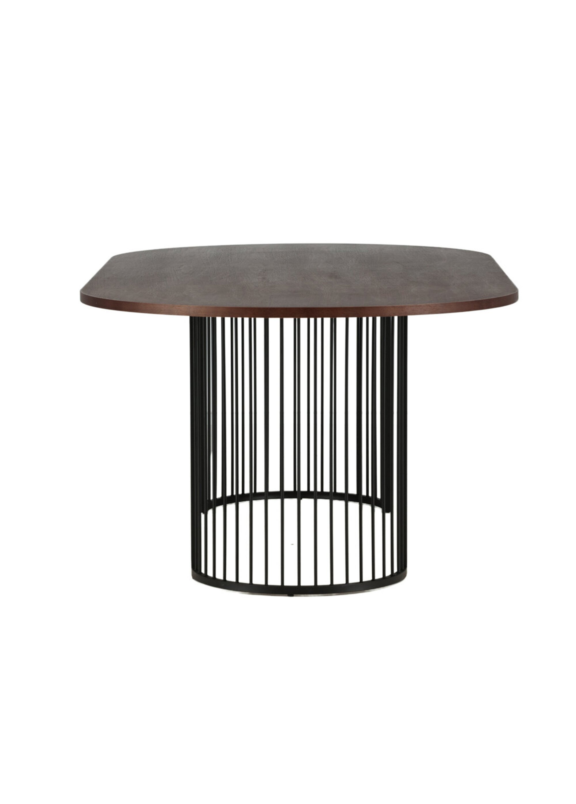 Table ovale noyer, pieds arc de cercle NOIR ET NOYER VEN-46000-160 DE2