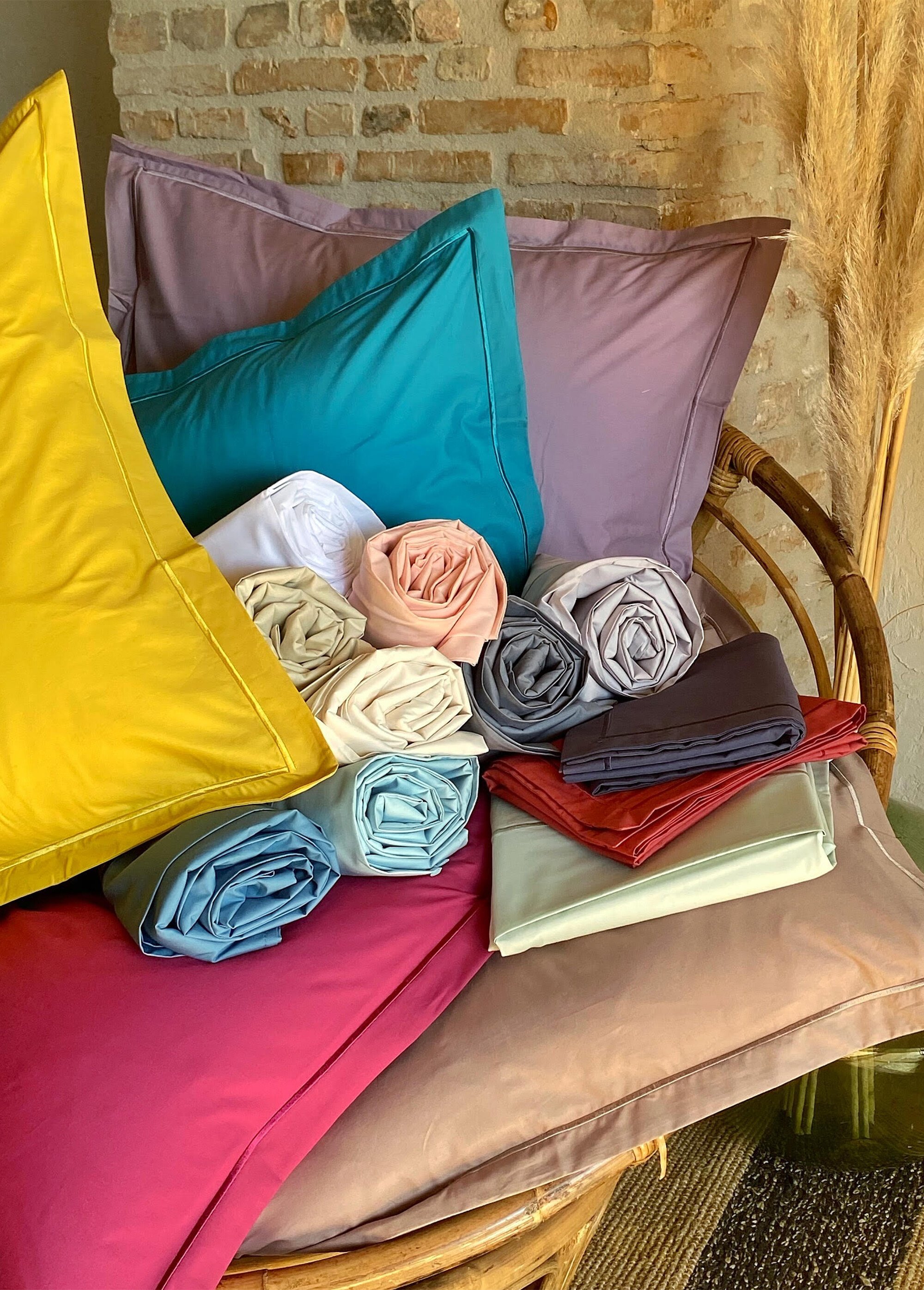 Taie d'oreiller unie percale de coton Rose REPOS-TAIE DE2