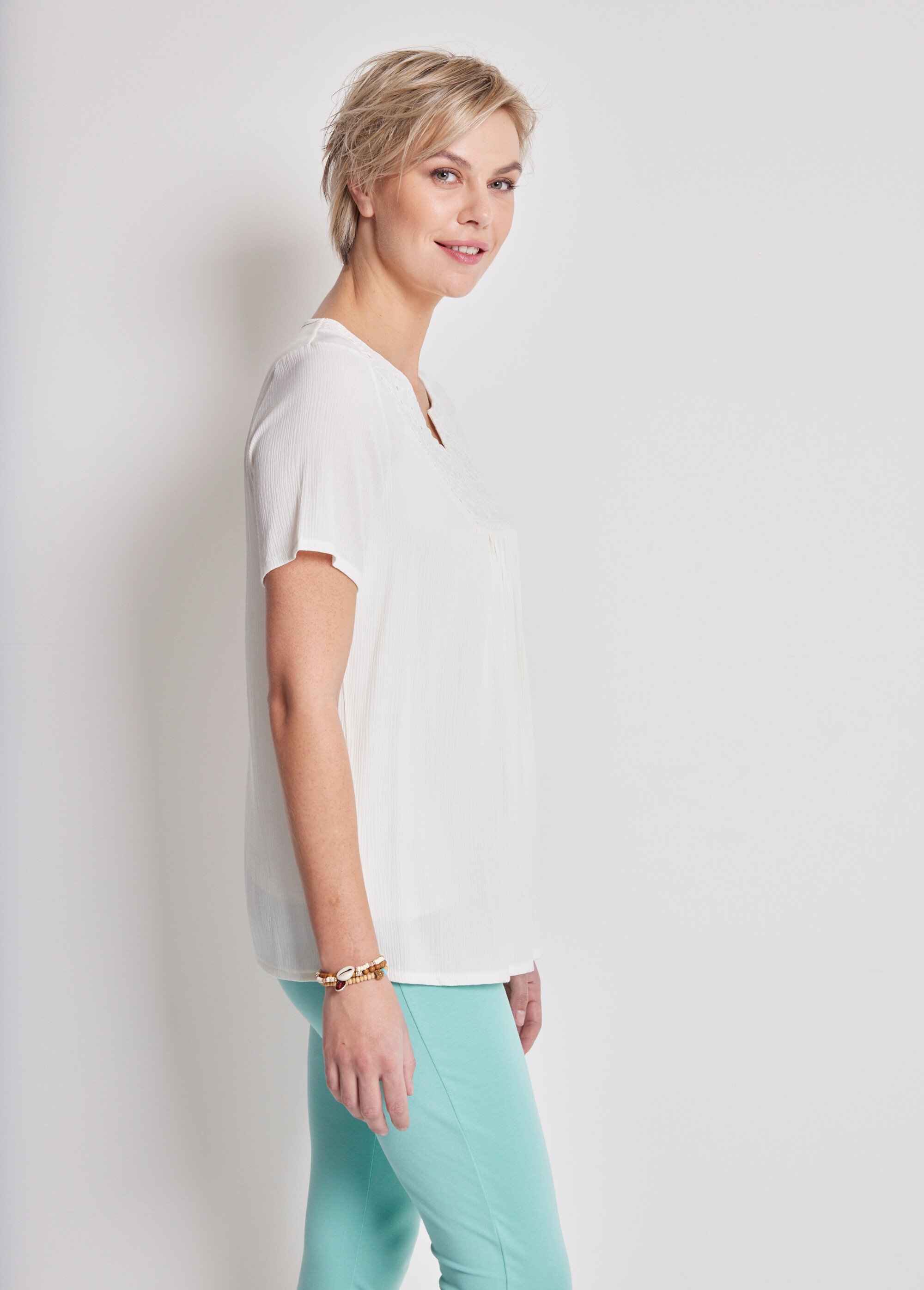 Tunique longue bohème en crépon Femme Beige COGOLIN DR1