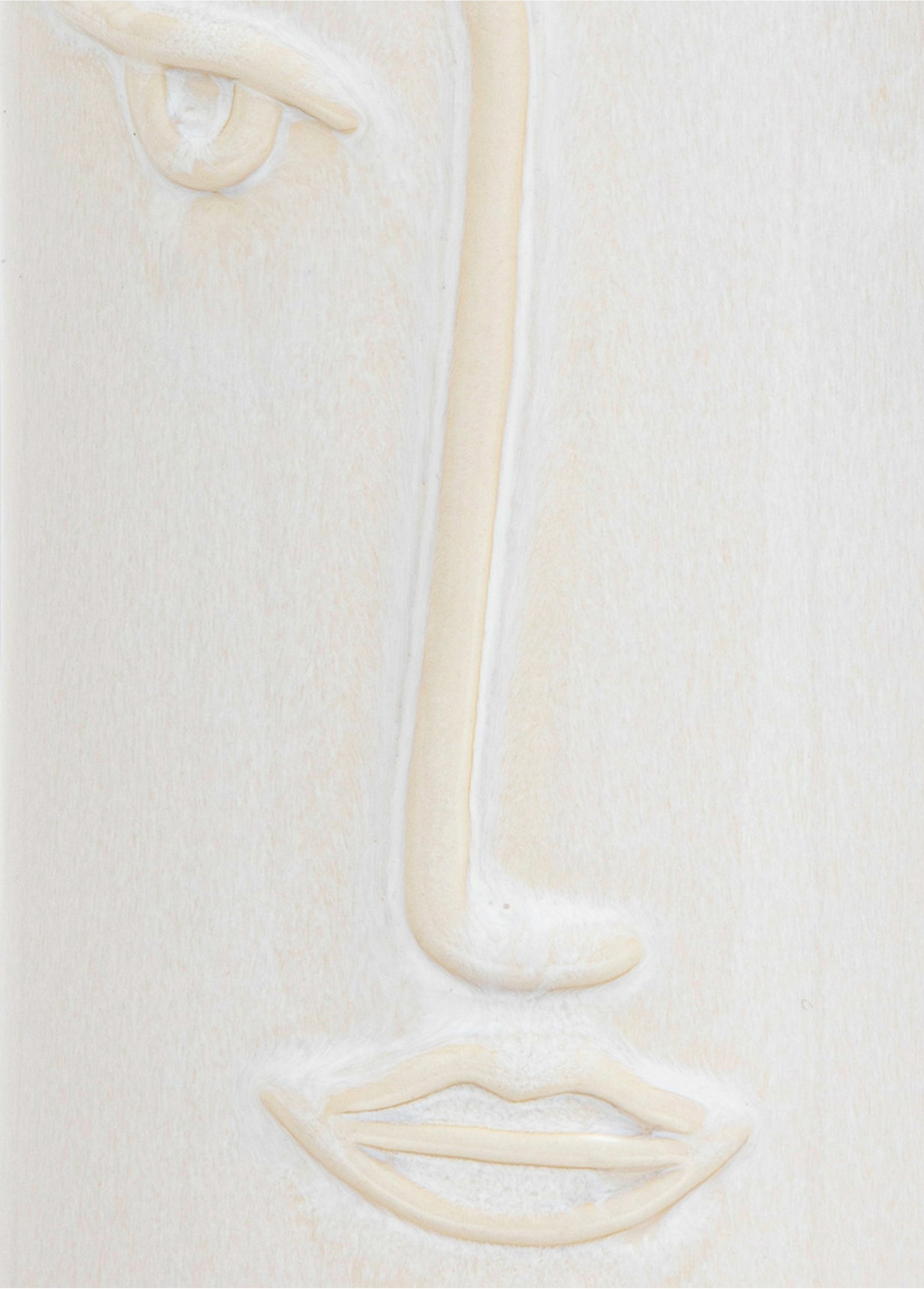 Vase forme tube avec visage stylisé