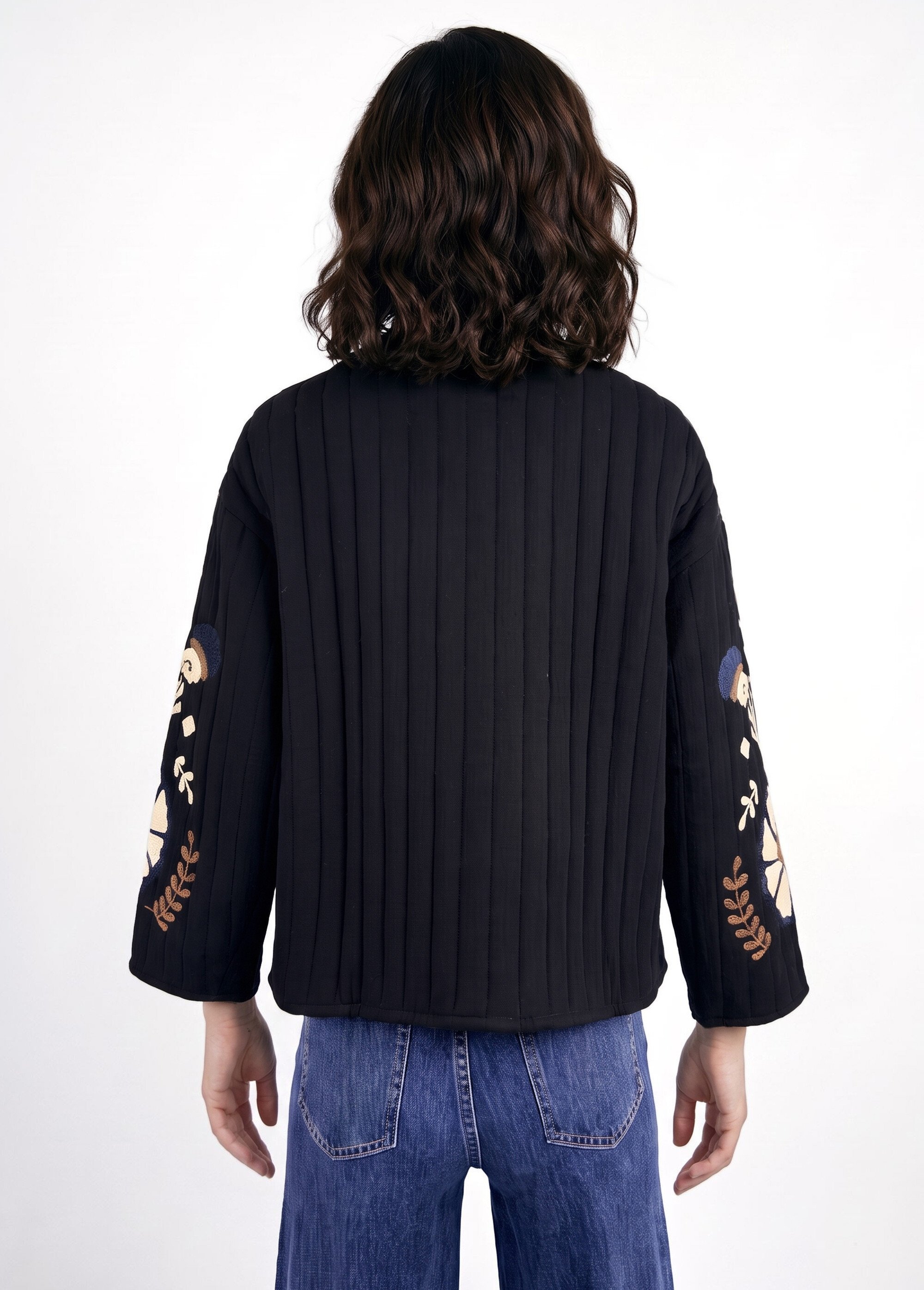 Veste matelassée inspiration bohème Femme Noir JB-A3181 DO1