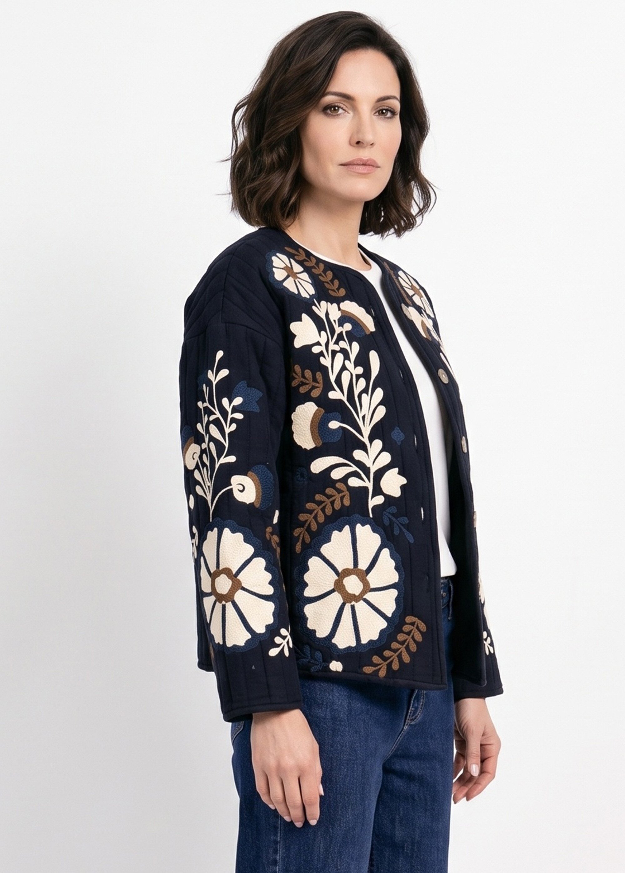 Veste matelassée inspiration bohème Femme Noir JB-A3181 DR1