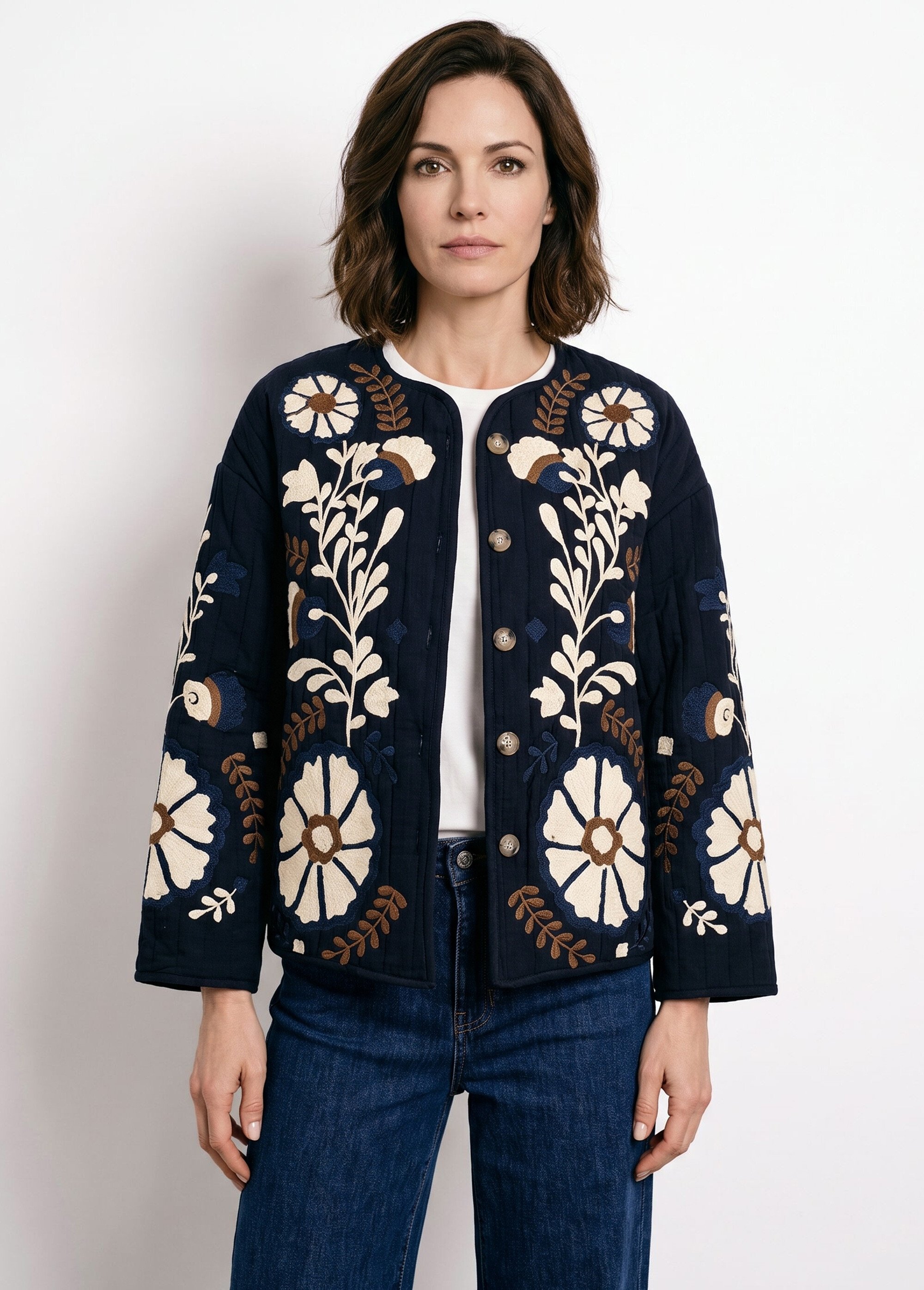 Veste matelassée inspiration bohème Femme Noir JB-A3181 FA1