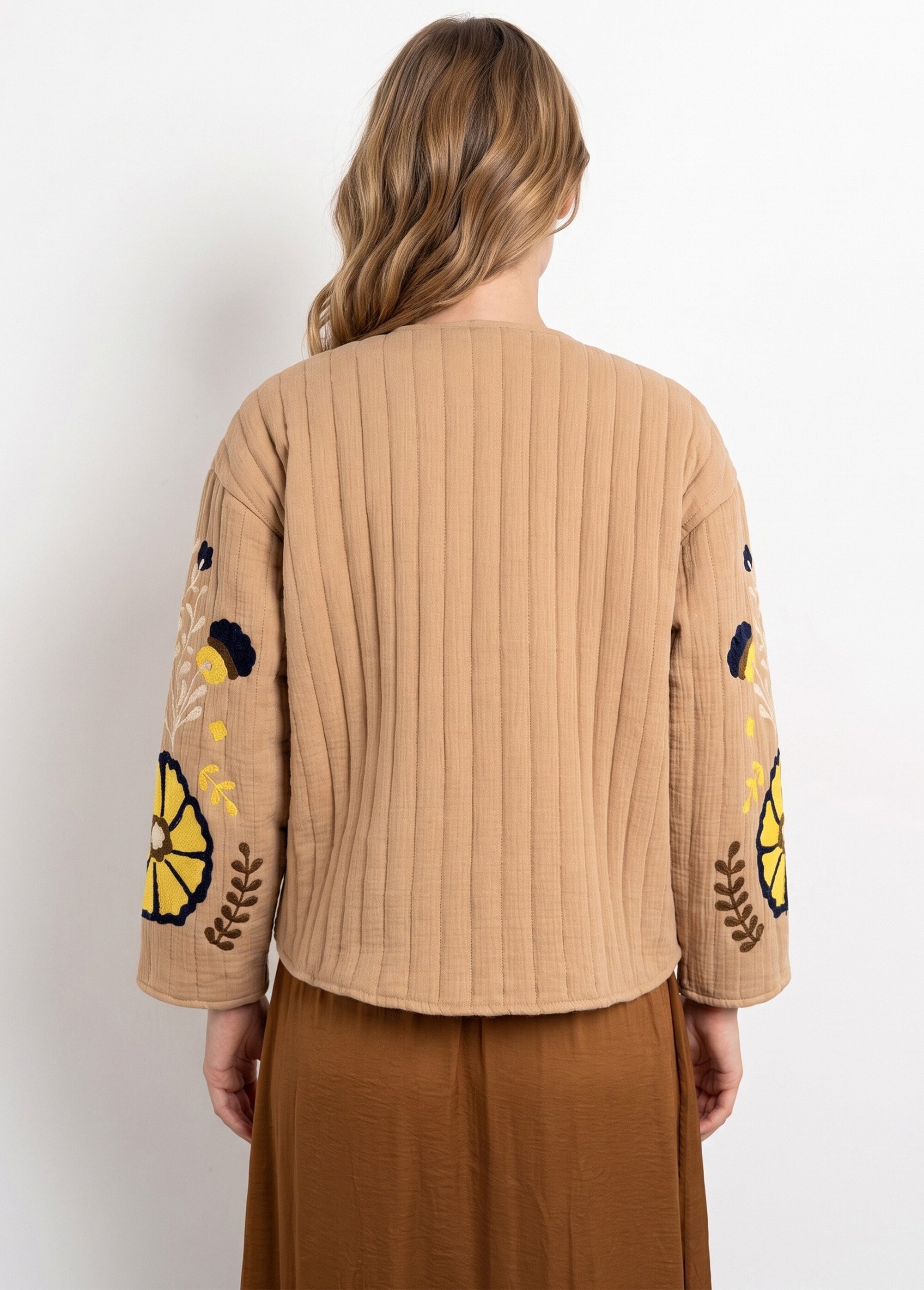 Veste matelassée inspiration bohème Femme Marron JB-A3181 DO1