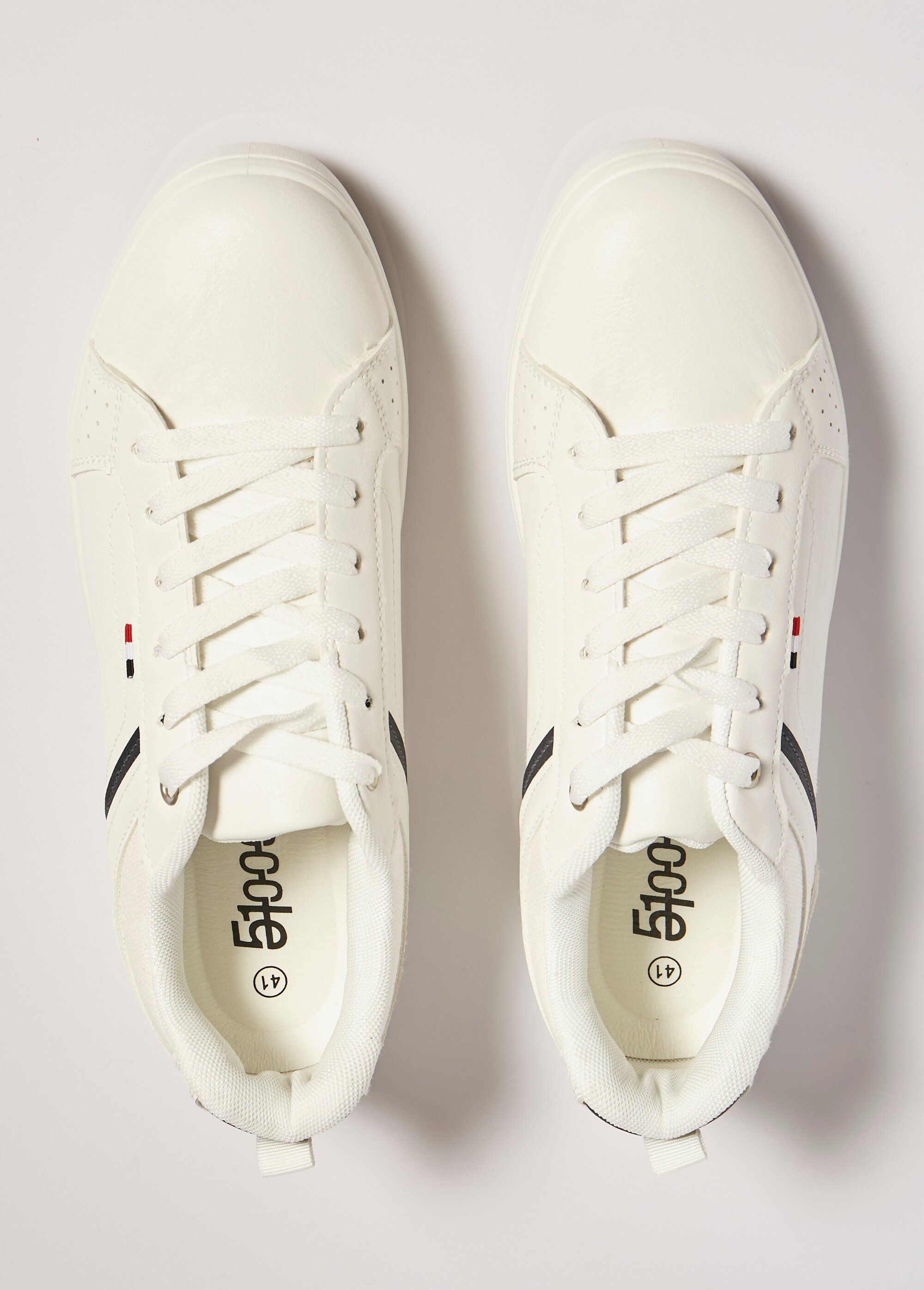 Baskets épurées sportswear chic Homme Blanc ELOB327B1 OV1