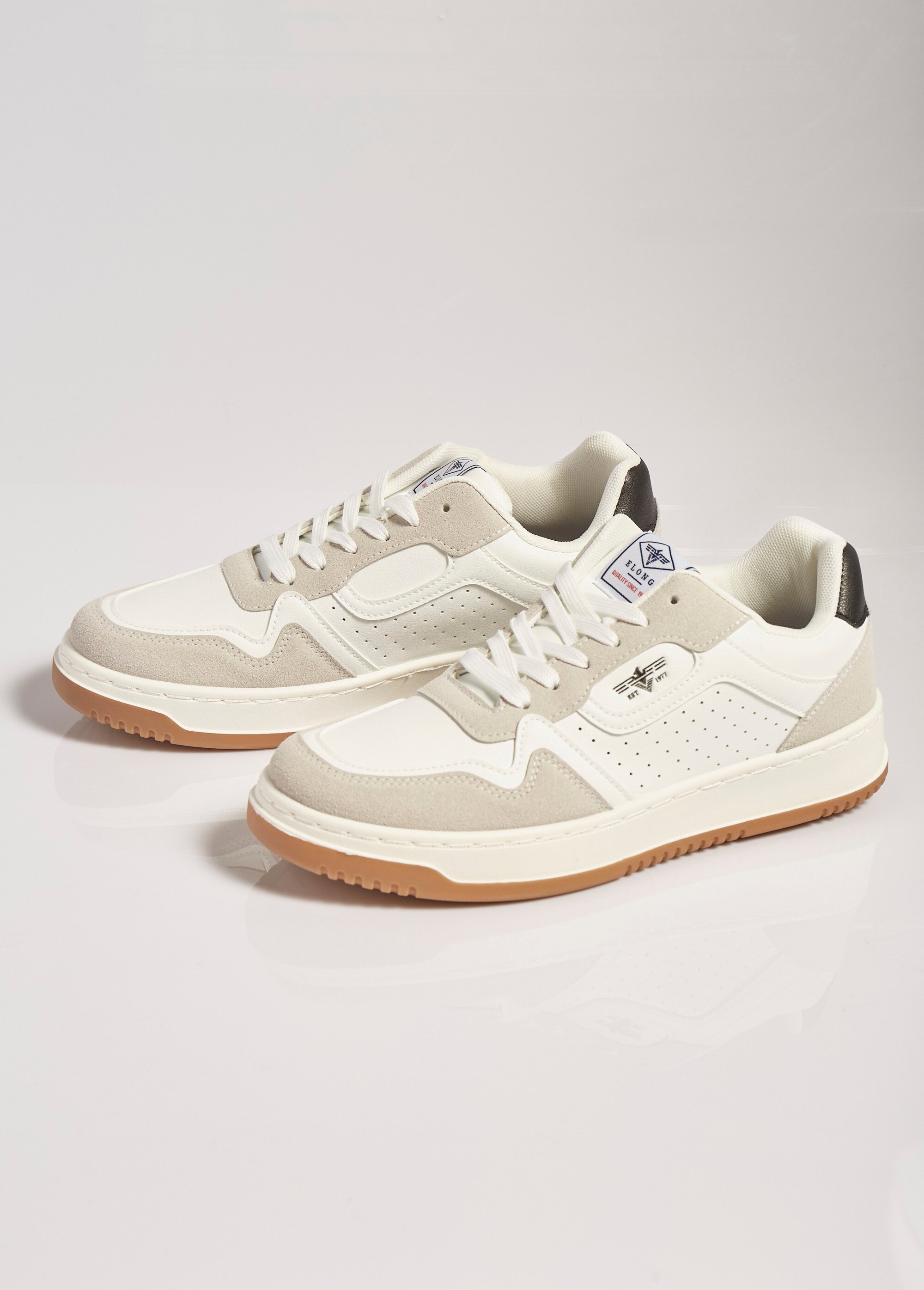 Baskets perforées inspiration vintage Homme Blanc ELOB361B1 DE1