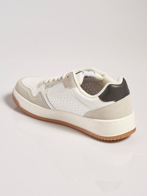 Baskets perforées inspiration vintage Homme Blanc ELOB361B1 DO1