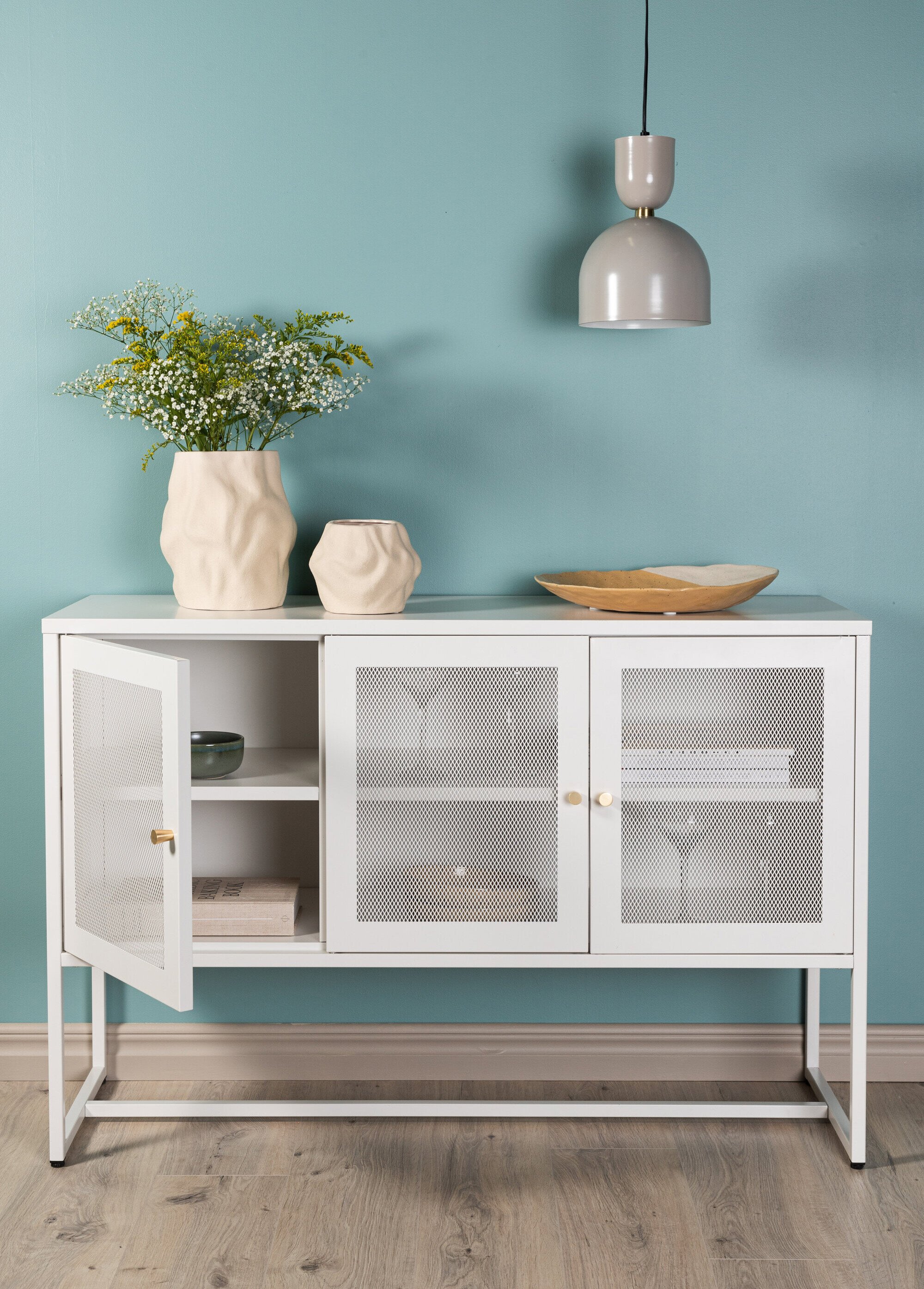 Console à portes grillagées, clair 1 BLANC VEN-15624-201 SI2