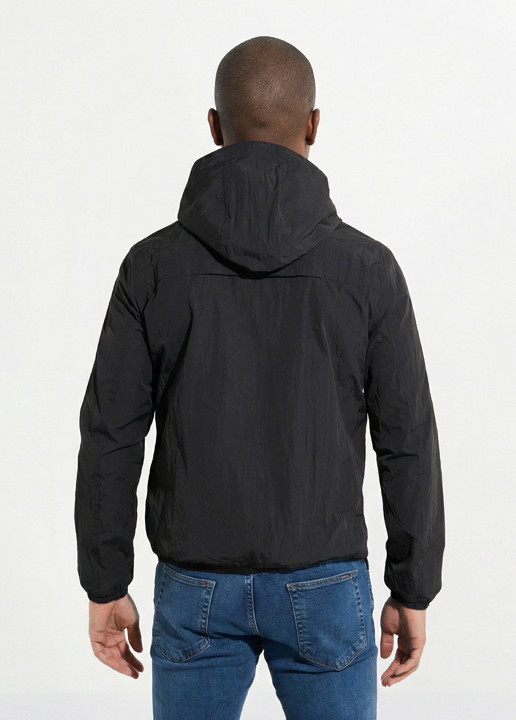 Coupe-vent déperlant avec capuche Homme Noir KYM5244 DO1
