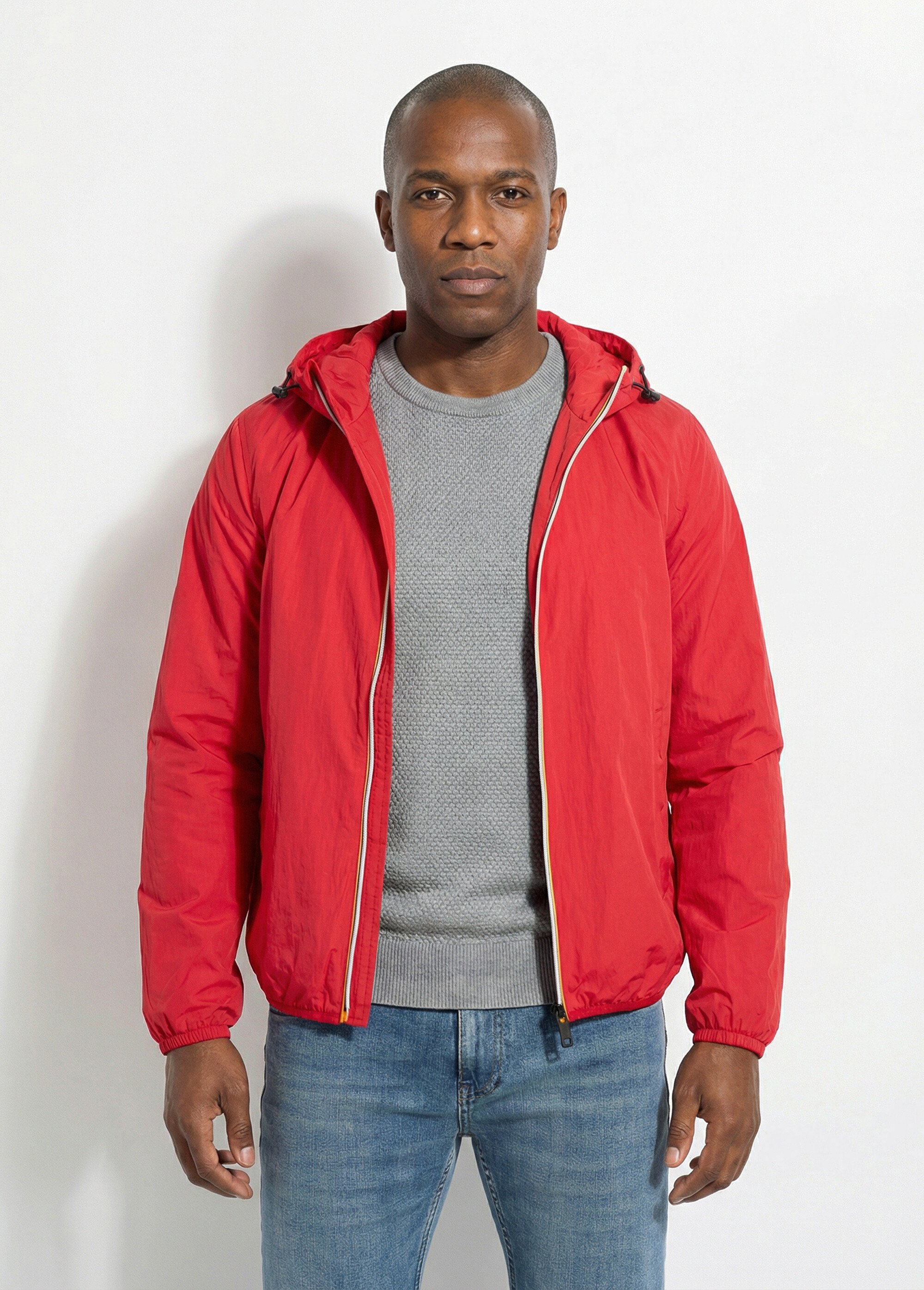 Coupe-vent déperlant avec capuche Homme Rouge KYM5244 FA1