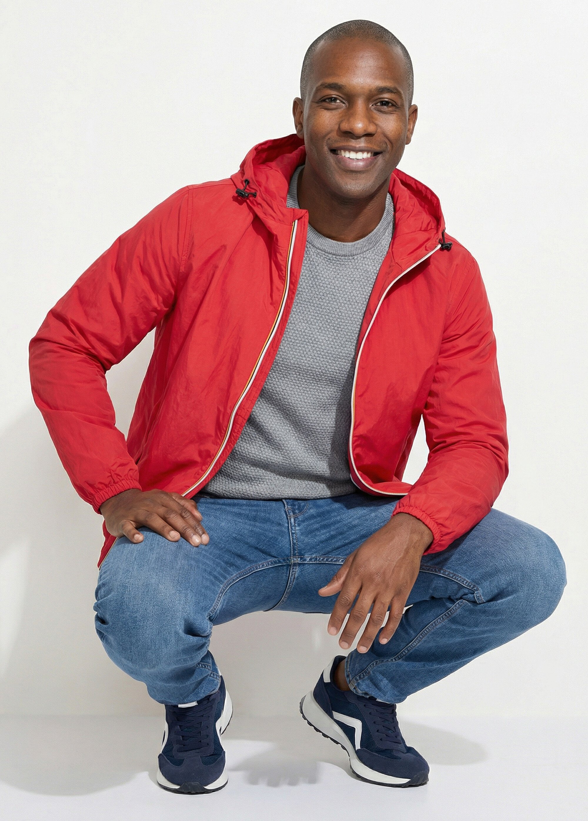 Coupe-vent déperlant avec capuche Homme Rouge KYM5244 MV1