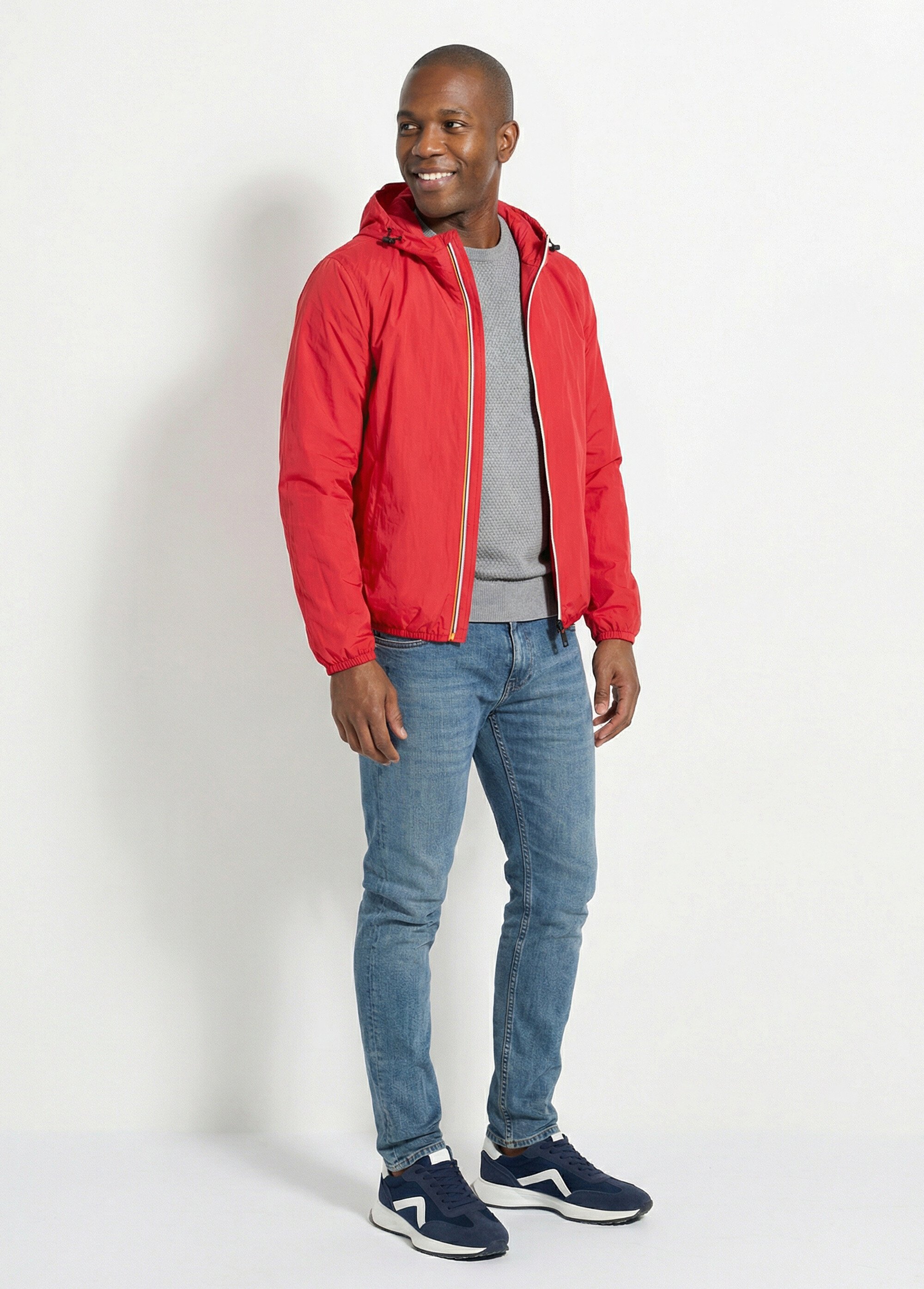 Coupe-vent déperlant avec capuche Homme Rouge KYM5244 SF1