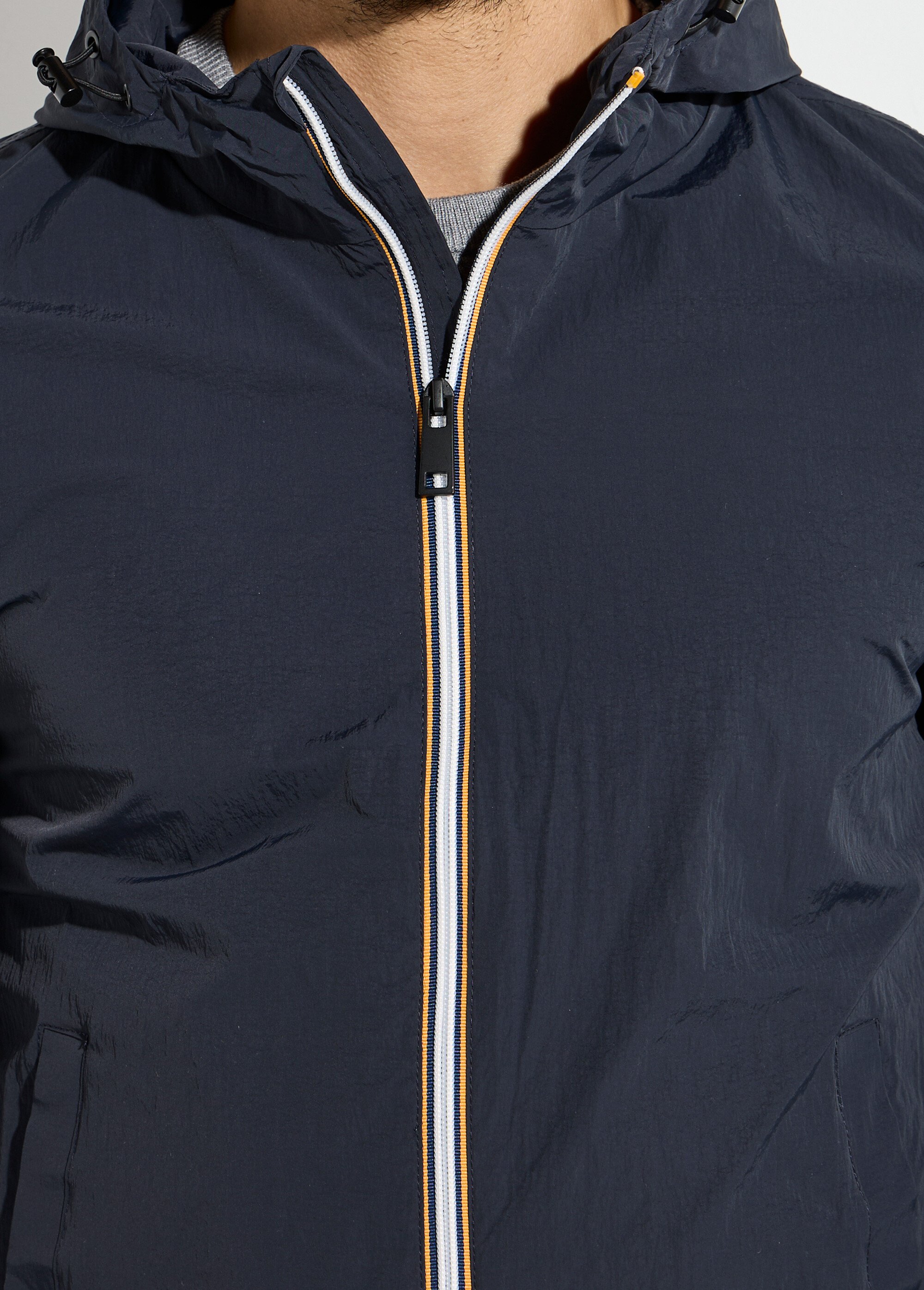 Coupe-vent déperlant avec capuche Homme Bleu KYM5244 DE1