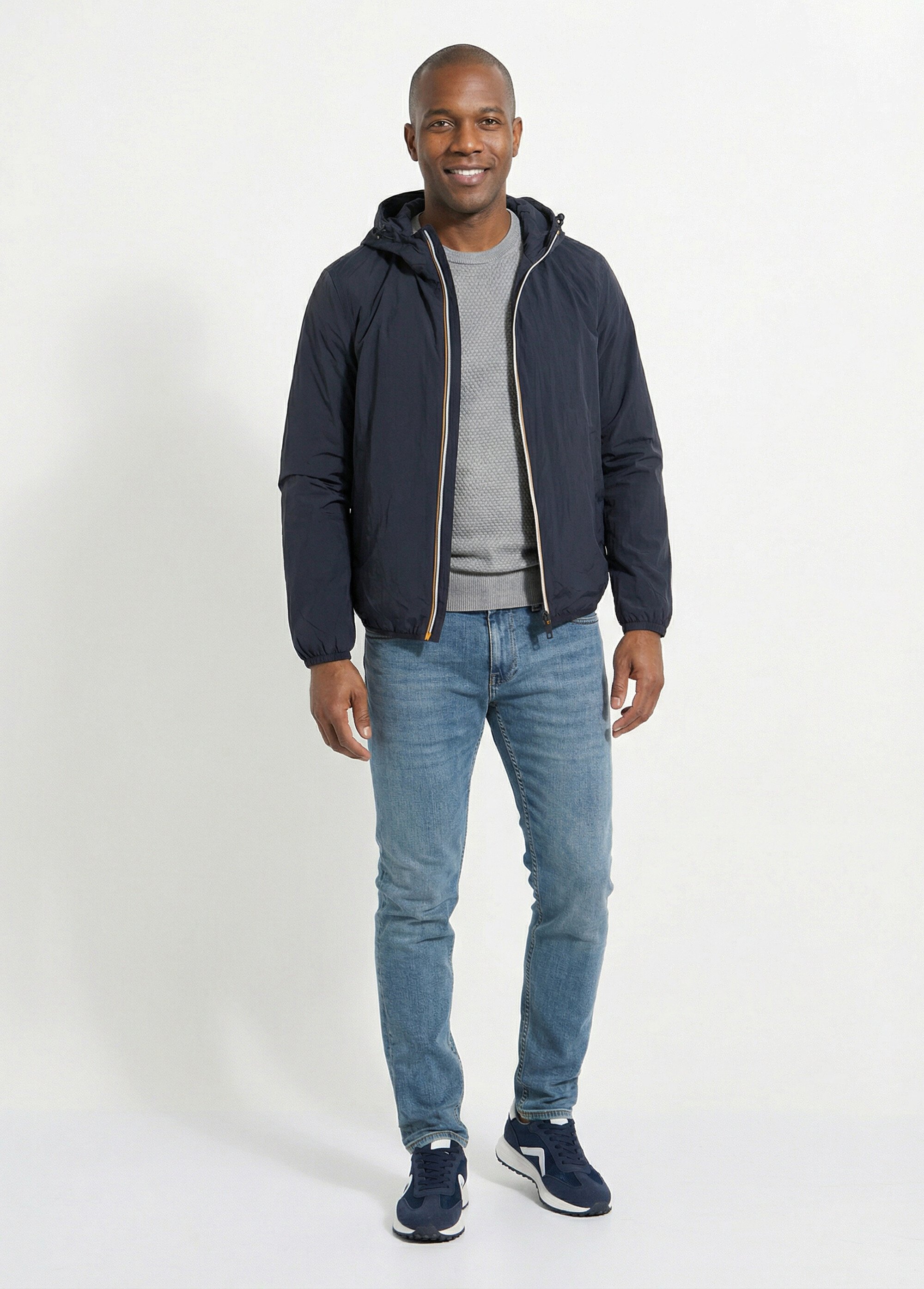 Coupe-vent déperlant avec capuche Homme Bleu KYM5244 SF1