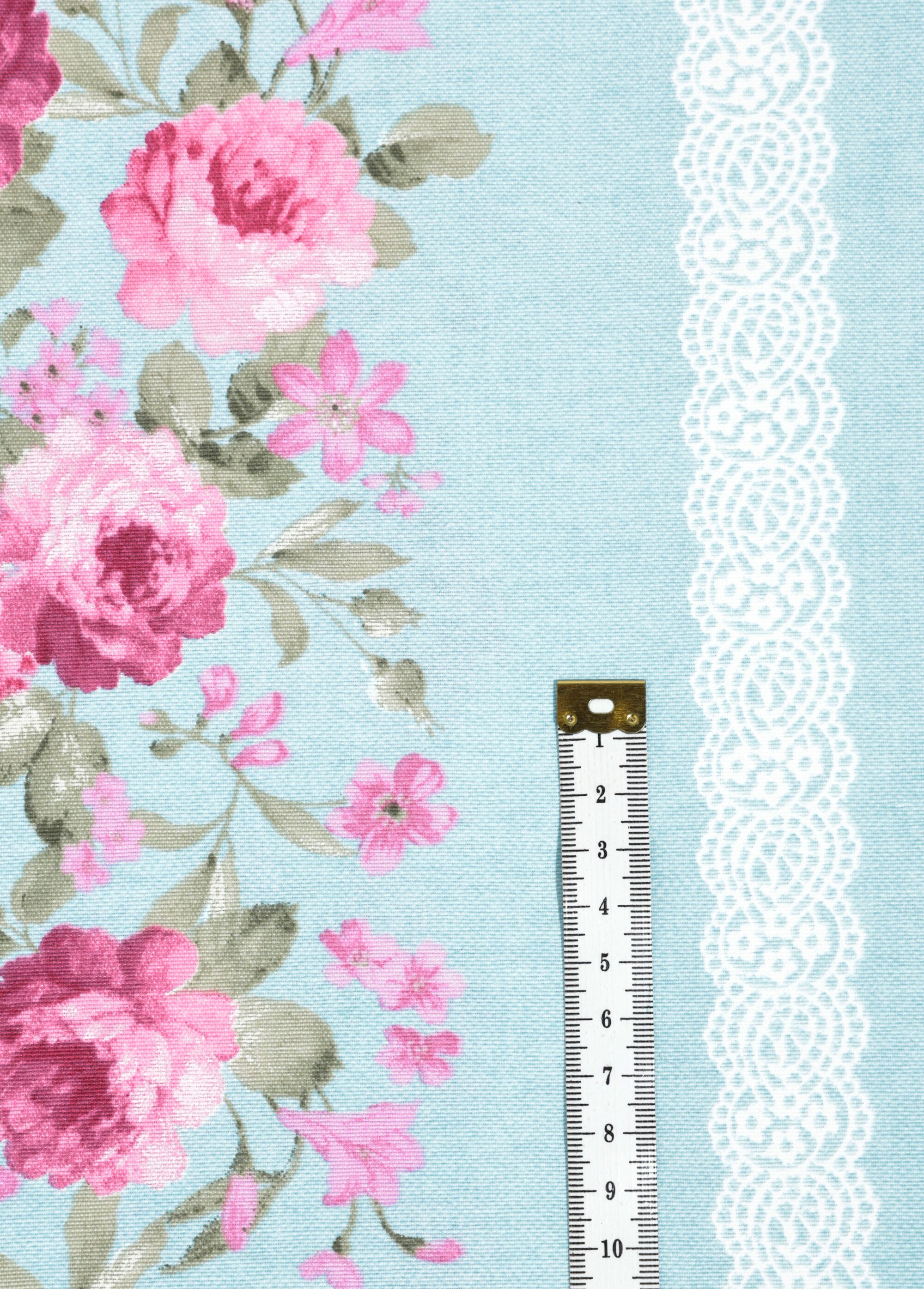 Coupon déco rose et dentelle, 2x1,4m