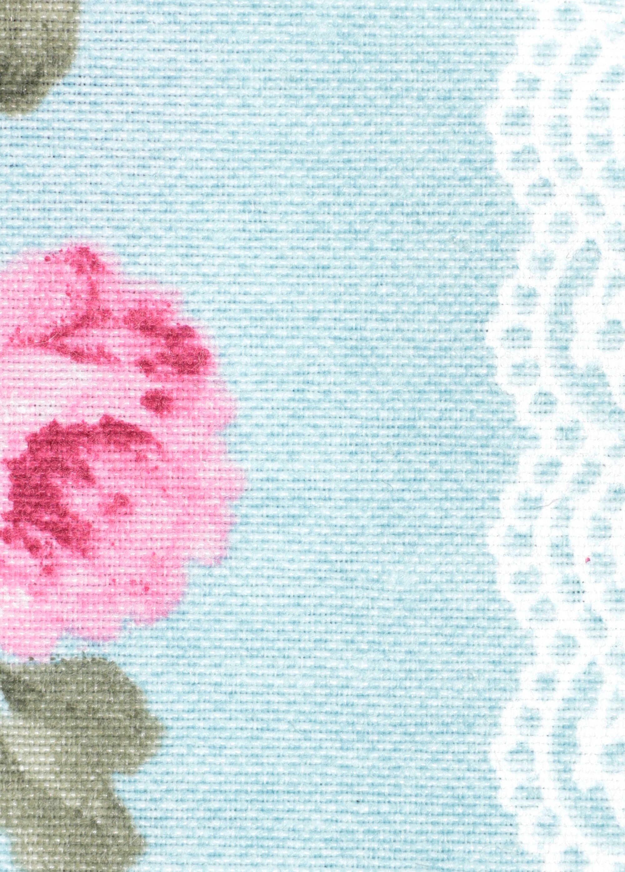 Coupon déco rose et dentelle, 2x1,4m FD BLEU COT149894 DE2