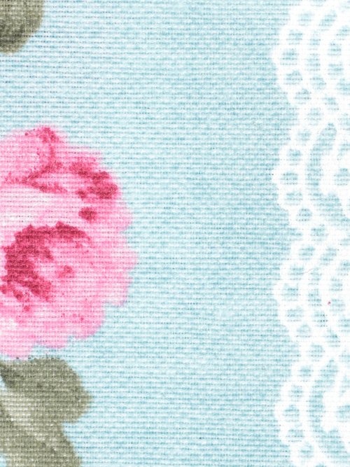 Coupon déco rose et dentelle, 2x1,4m FD BLEU COT149894 DE2