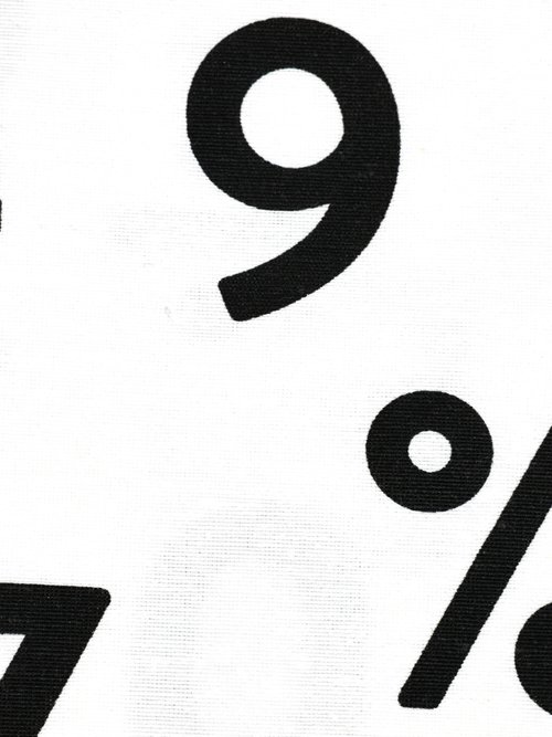 Coupon tissu ameublement, chiffres IMP BLANC COT149877 DE2