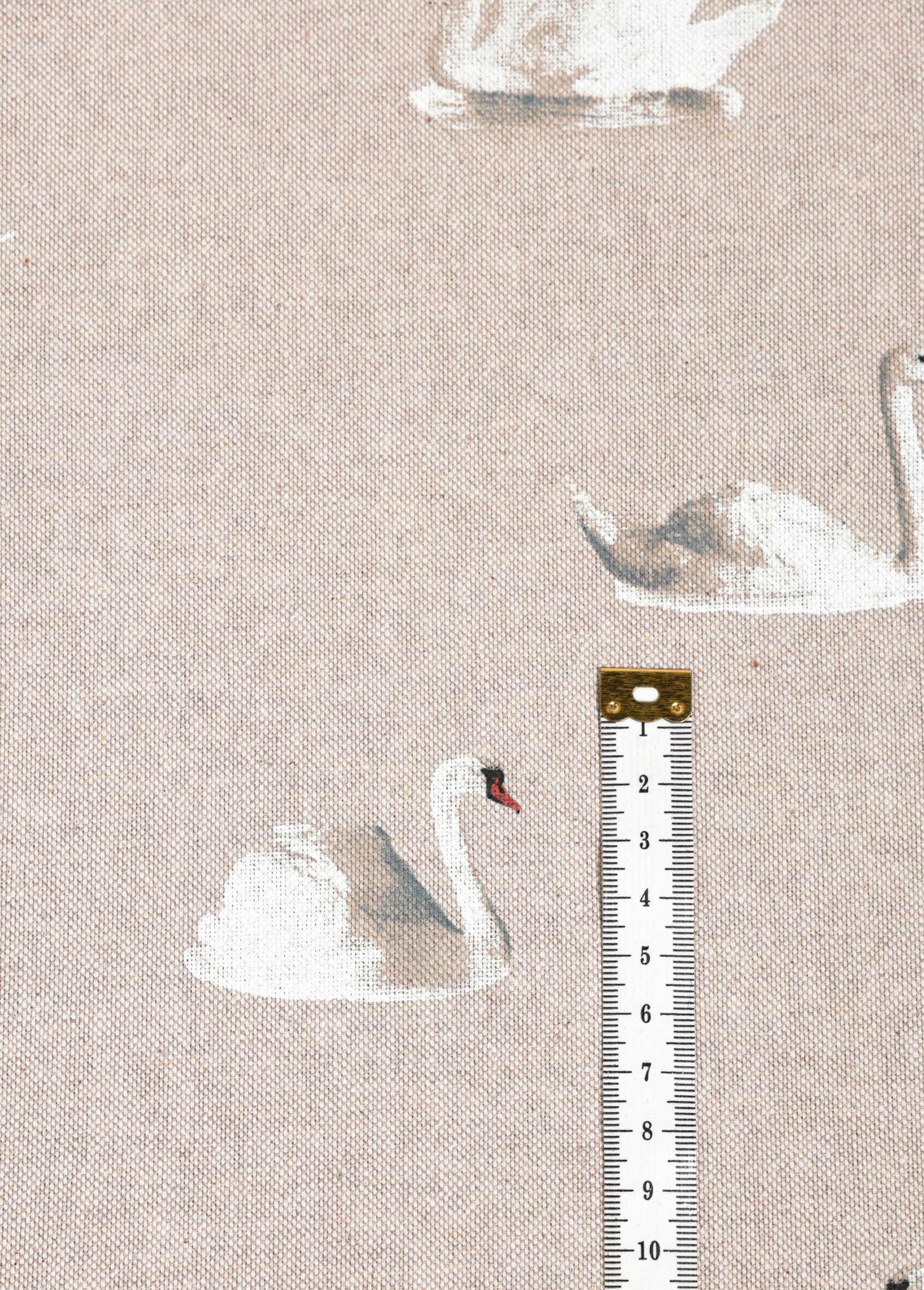 Coupon tissu coton/lin cygnes 2x1,4m FD LIN COT149878 DE1