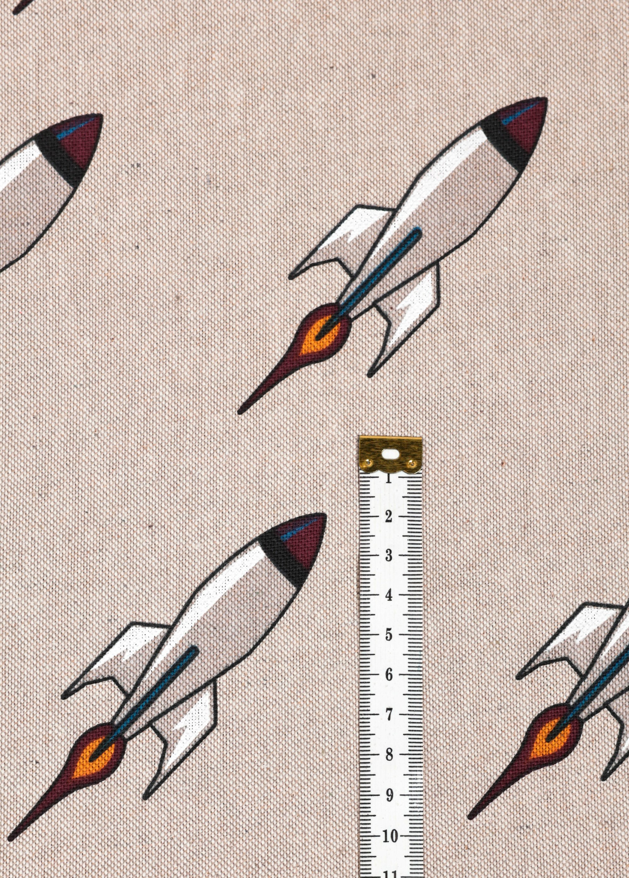 Coupon tissu coton/lin, fusées 2x1,4m FD LIN COT149851 DE1