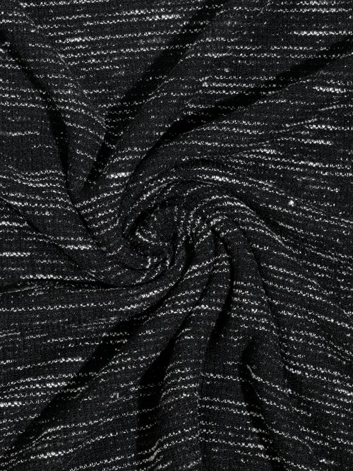 Coupon tissu jersey chiné, habillement NOIR COT143929 FA1