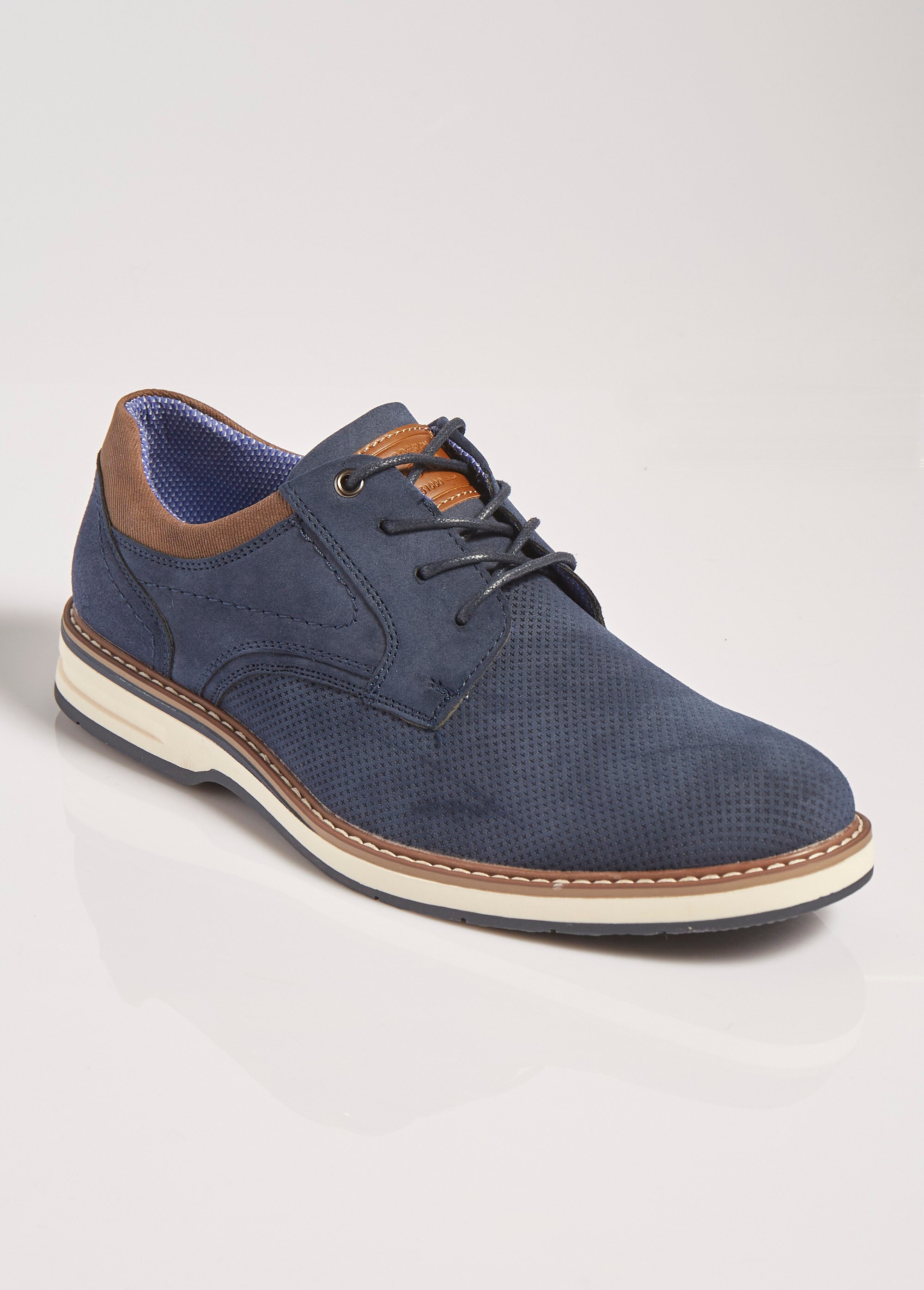 Derbys en suédine, style casual chic Homme Bleu ELOEL0850A FA1