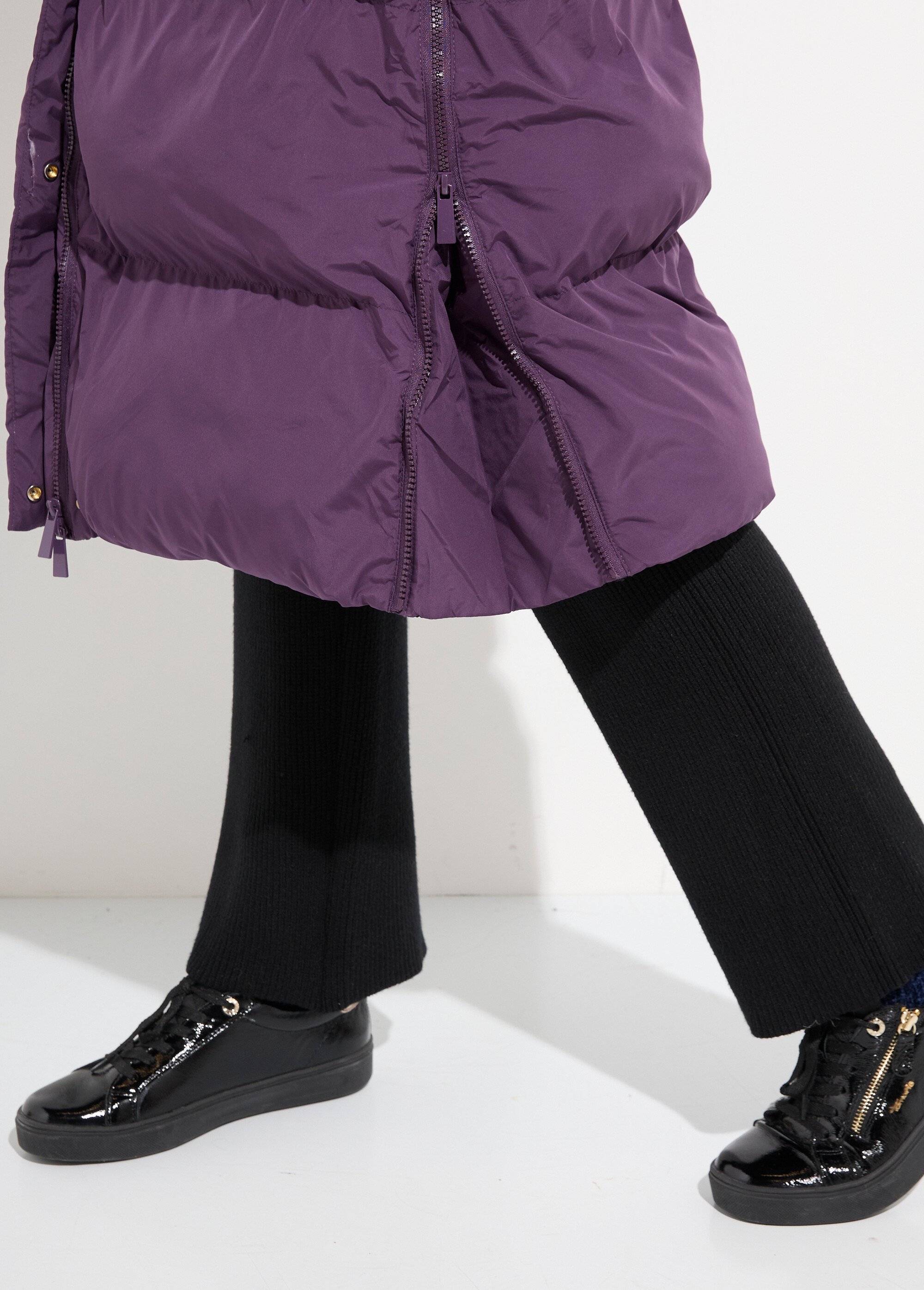 Doudoune extra longue chaude à capuche Femme Violet ATT-AT8389 DE2