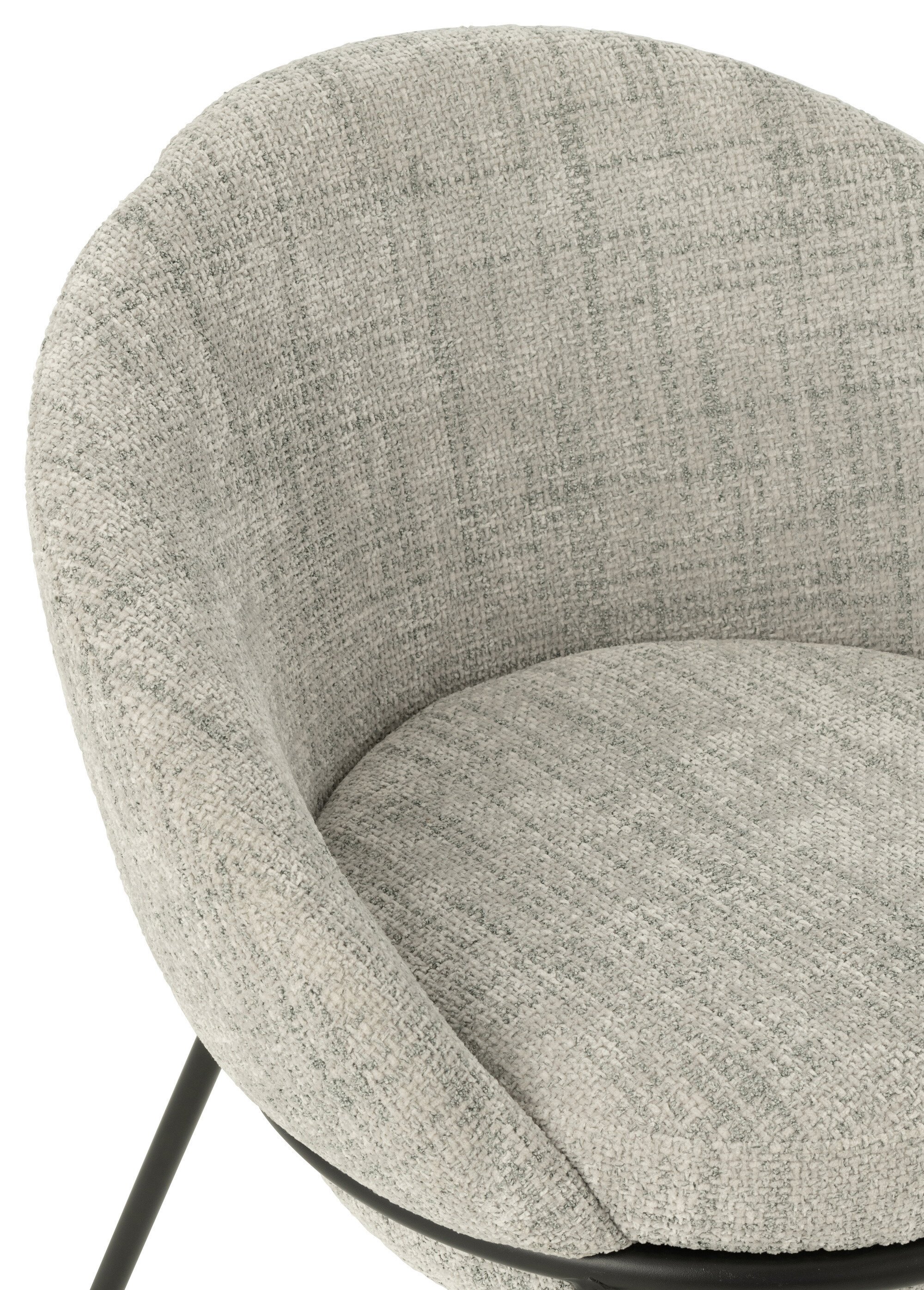 Fauteuil de salon chiné pieds métal, 1G GRIS JP-55773 DE1