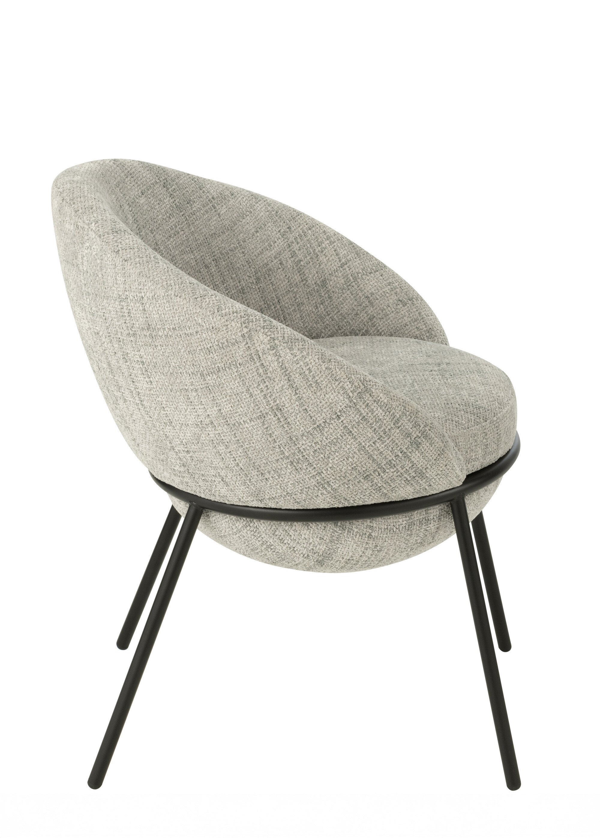 Fauteuil de salon chiné pieds métal, 1G GRIS JP-55773 DR1