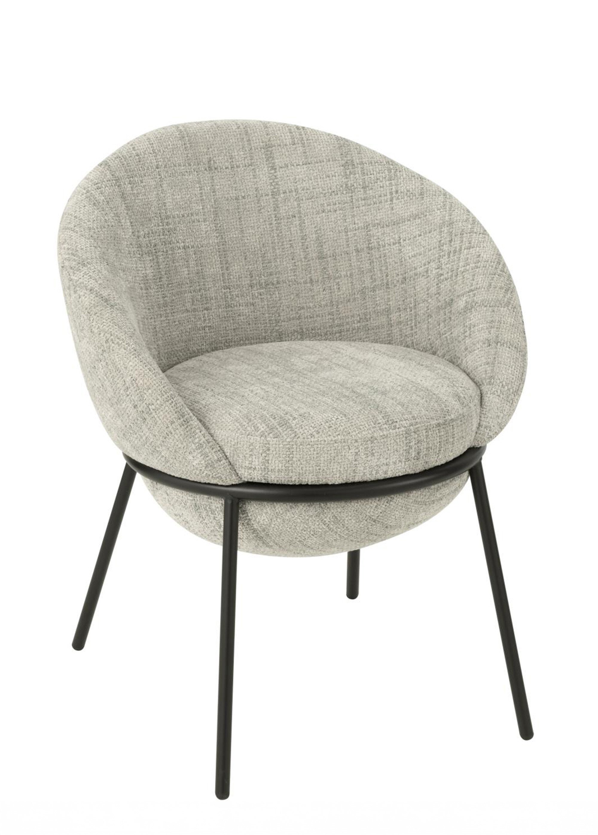 Fauteuil de salon chiné pieds métal, 1G GRIS JP-55773 FA1