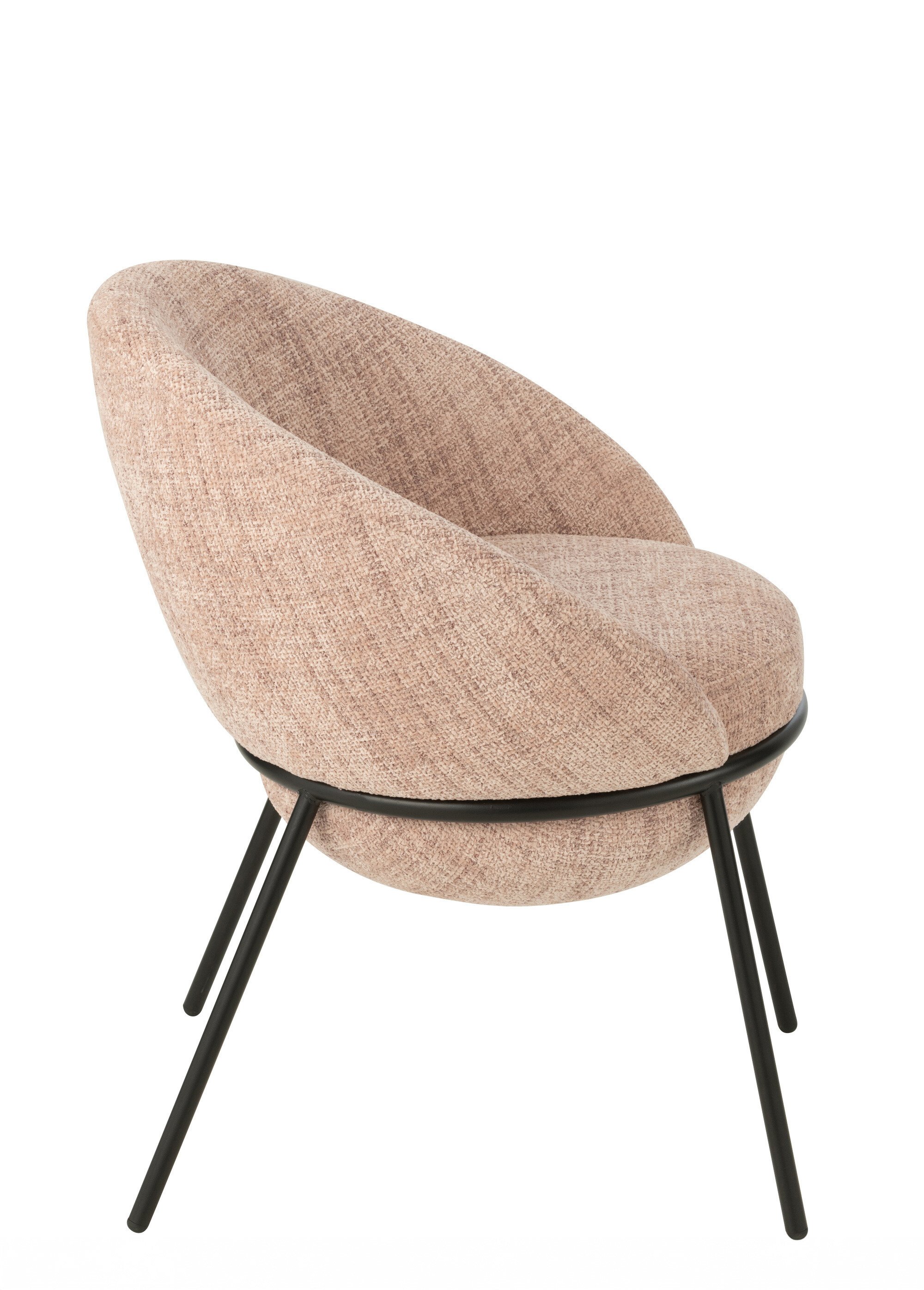 Fauteuil de salon chiné pieds métal, 2R ROSE JP-55776 DR1