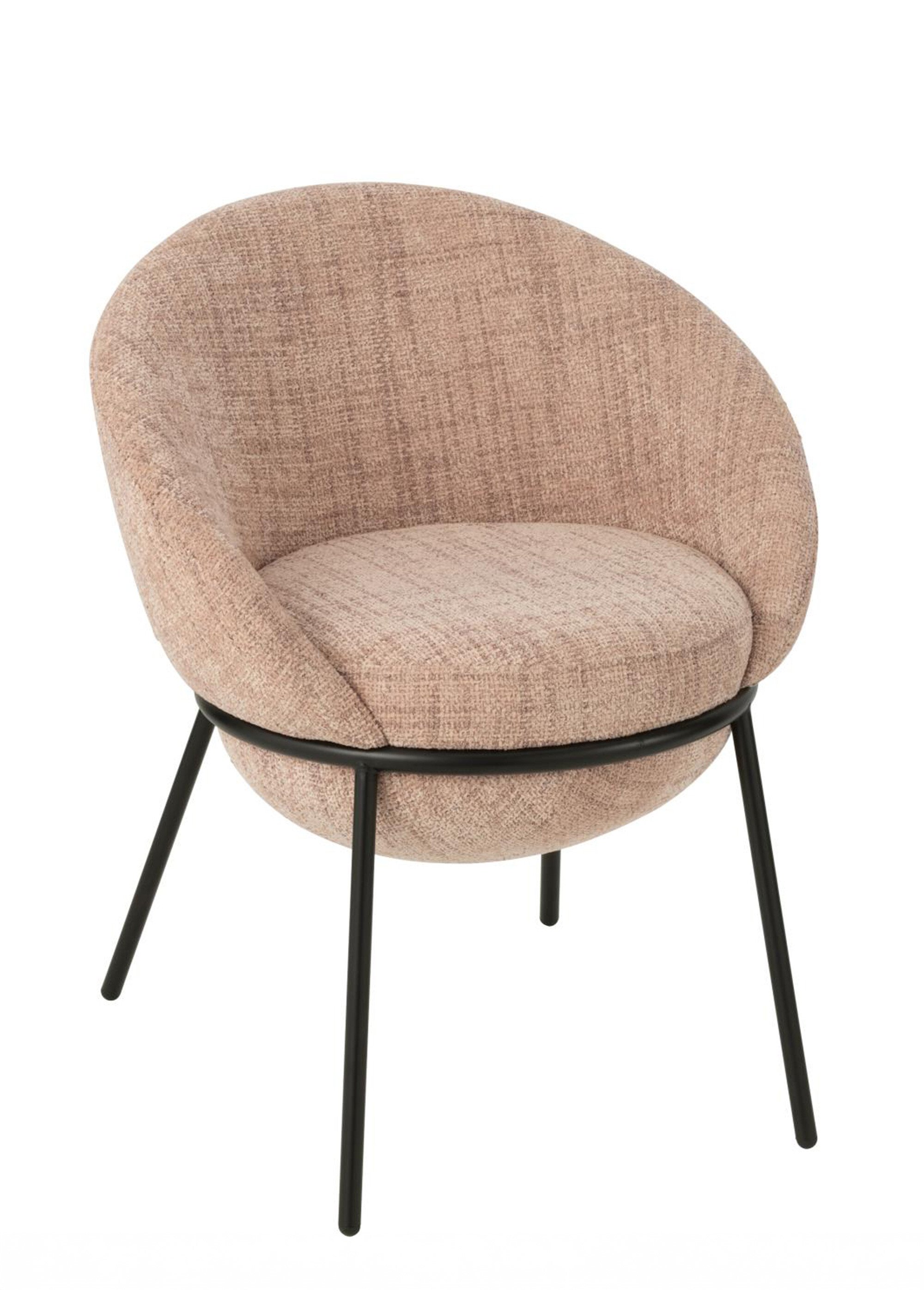 Fauteuil de salon chiné pieds métal, 2R ROSE JP-55776 FA1