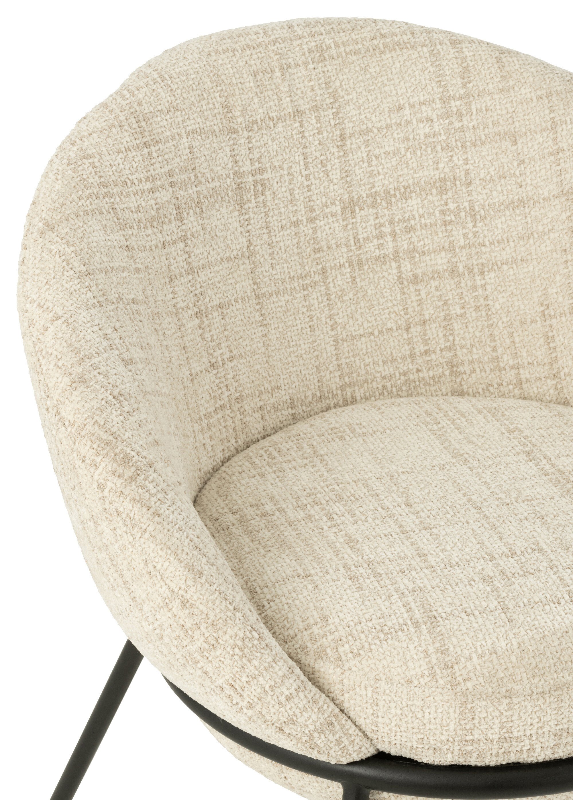 Fauteuil de salon chiné pieds métal, 3B BEIGE JP-55770 DE1