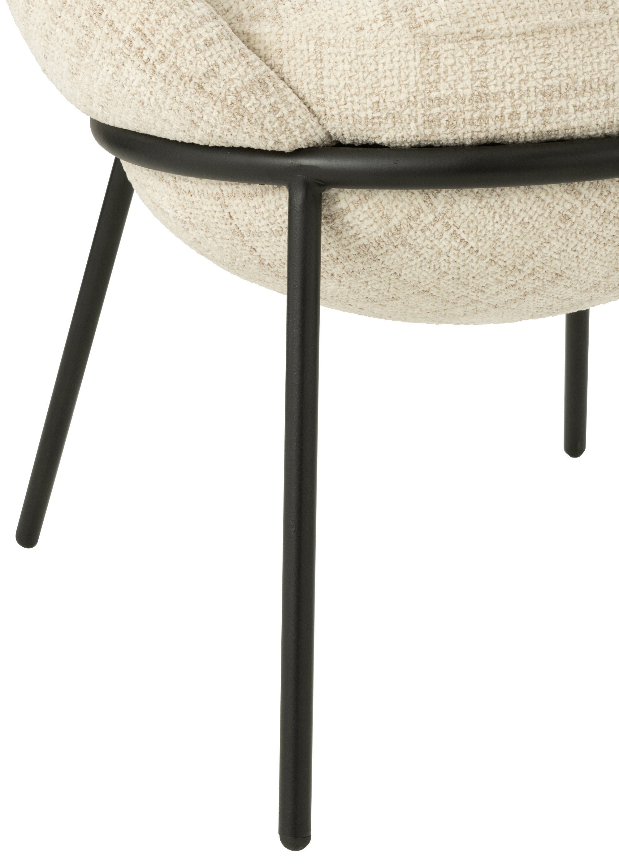 Fauteuil de salon chiné pieds métal, 3B BEIGE JP-55770 DE2