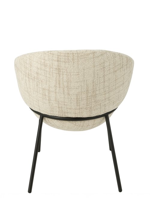 Fauteuil de salon chiné pieds métal, 3B BEIGE JP-55770 DO1