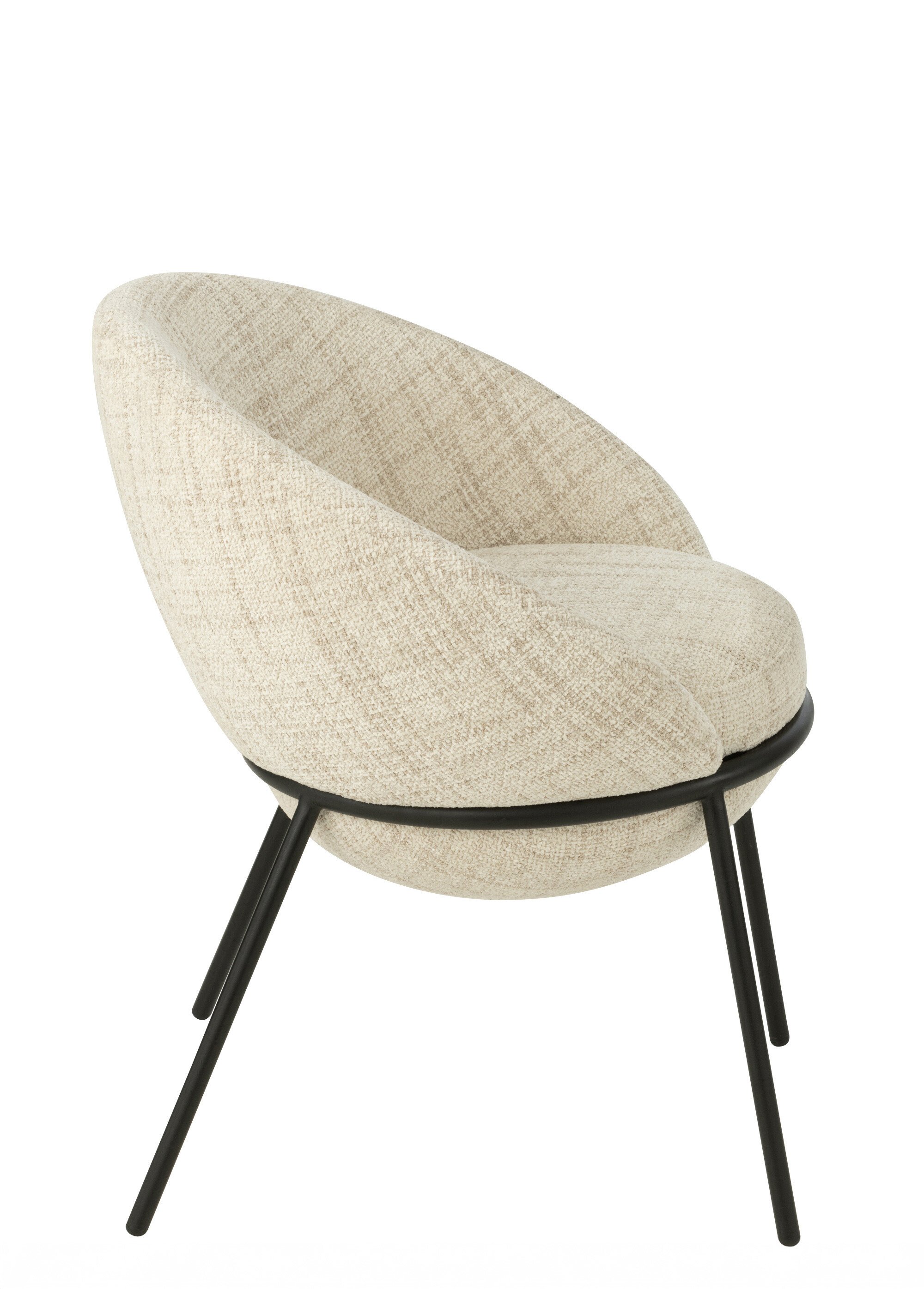 Fauteuil de salon chiné pieds métal, 3B BEIGE JP-55770 DR1