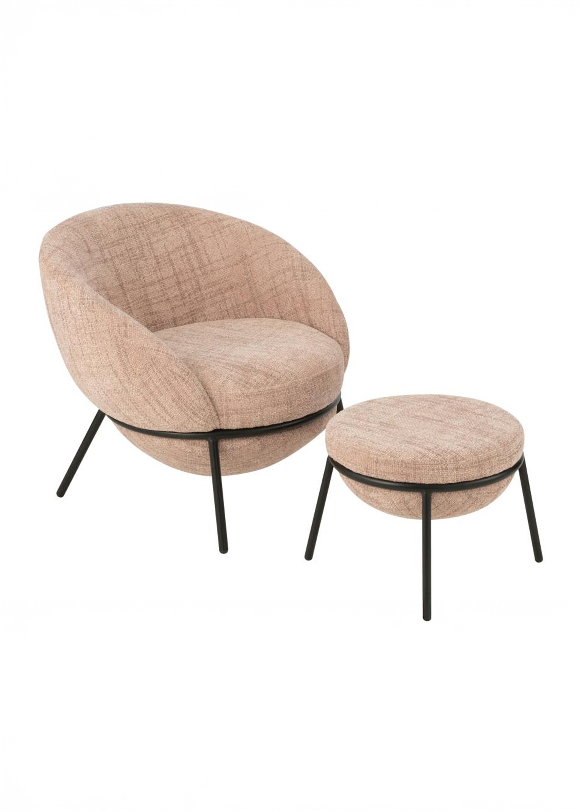 Fauteuil repos tissu + repose pieds 2R ROSE JP-55778 FA1