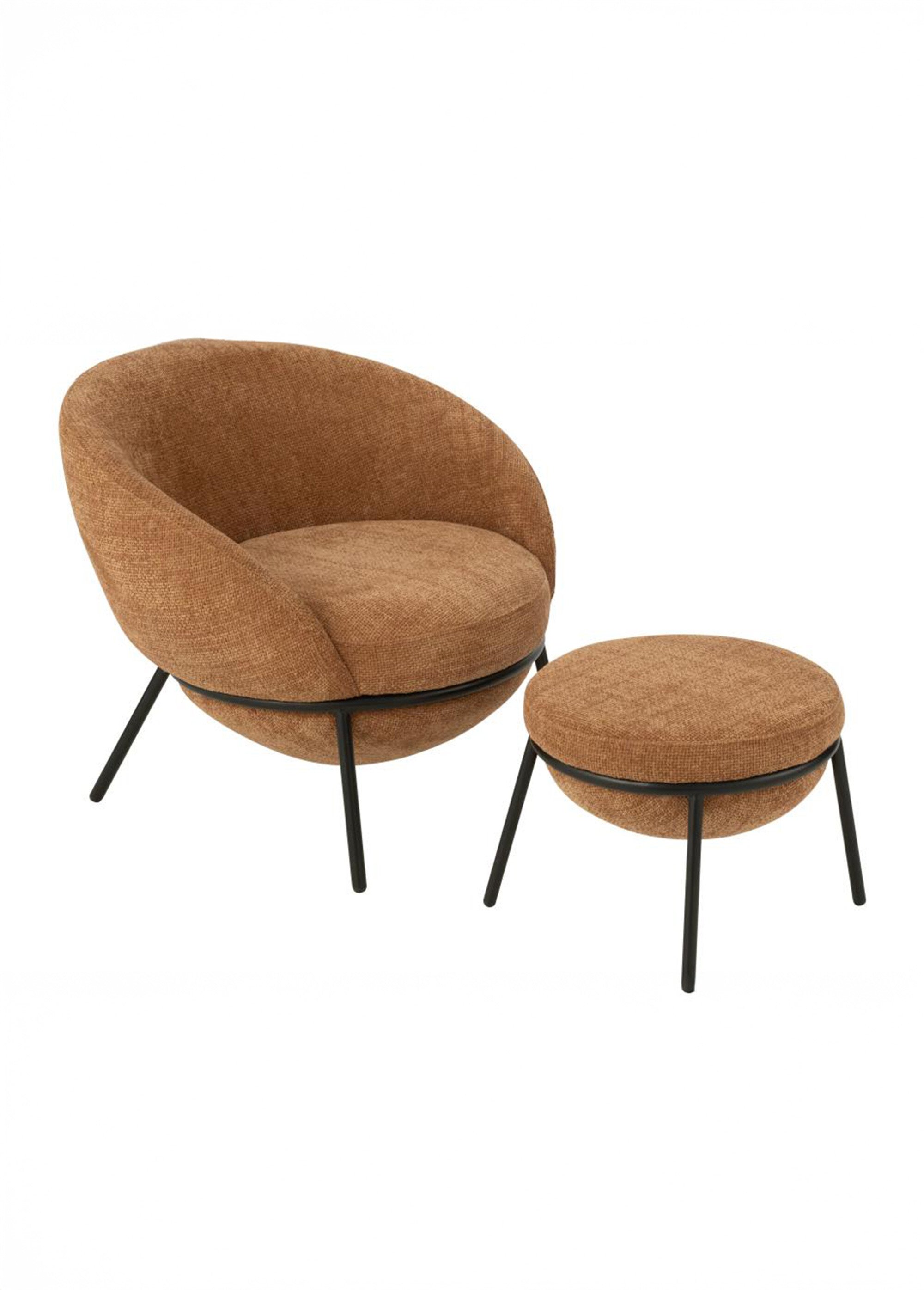 Fauteuil repos tissu + repose pieds 3M MARRON JP-55781 FA1