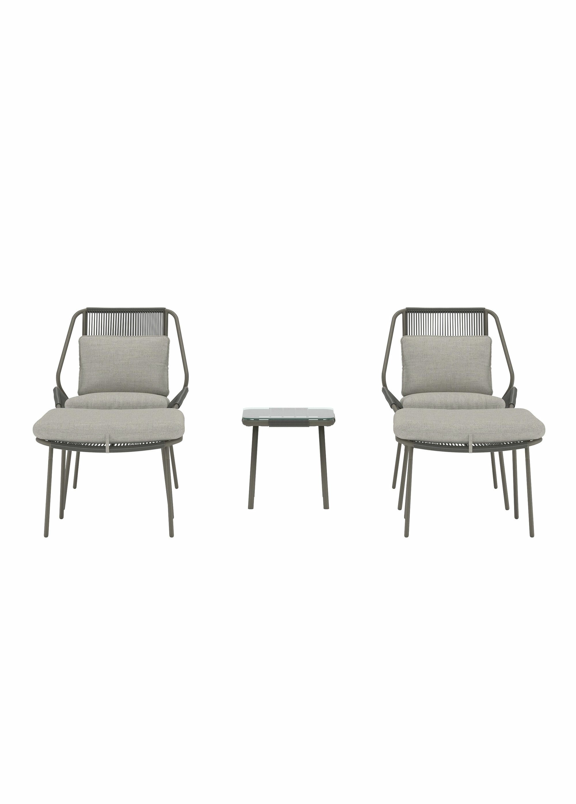 Fauteuils + Repose-pieds + Table basse MARRON VEN-9877-103 DE1