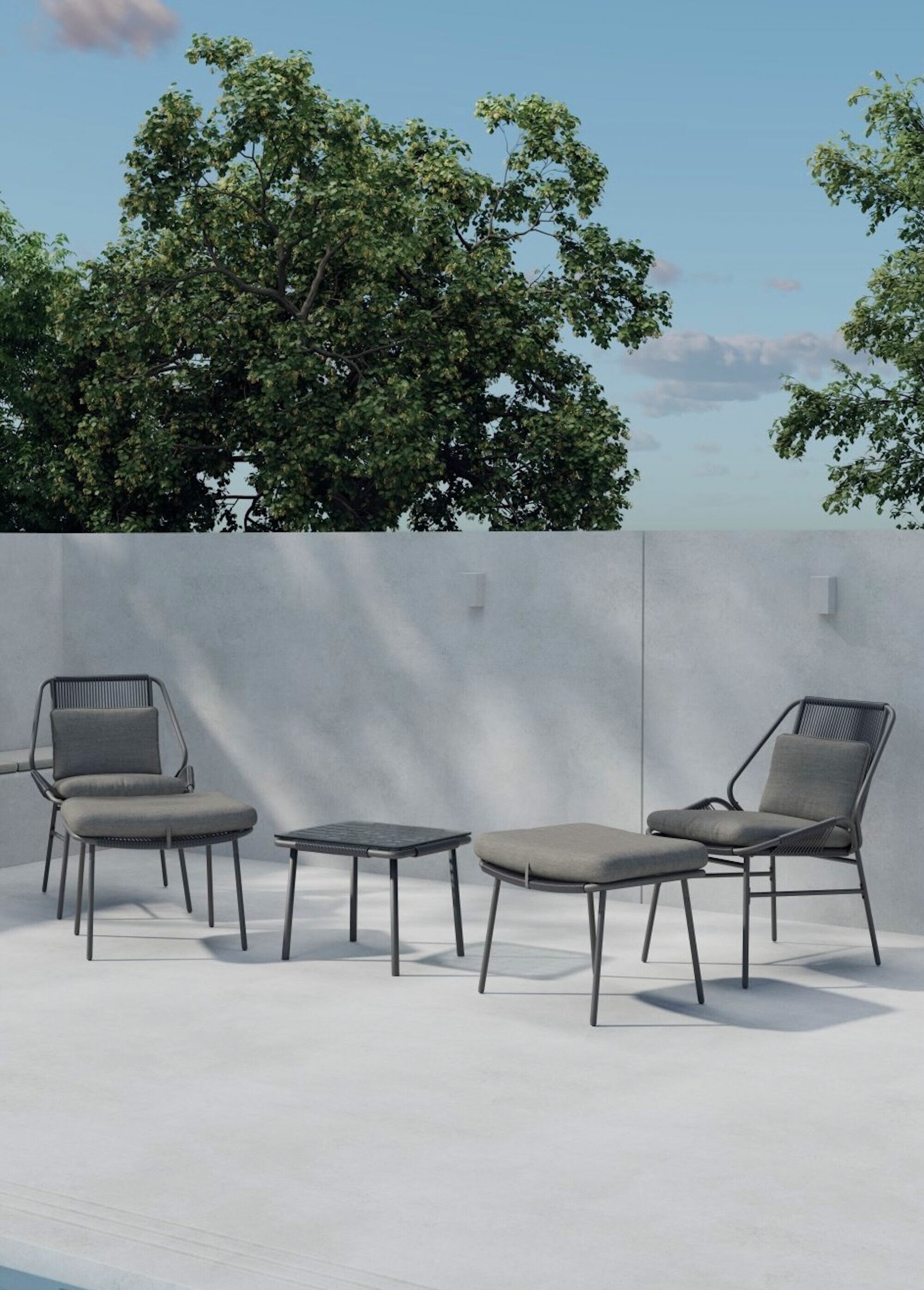 Fauteuils + Repose-pieds + Table basse MARRON VEN-9877-103 SI1