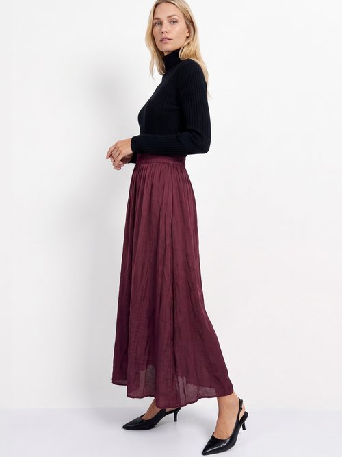 Jupe longue fluide, taille élastiquée Femme Rouge IA-C2273 MV1