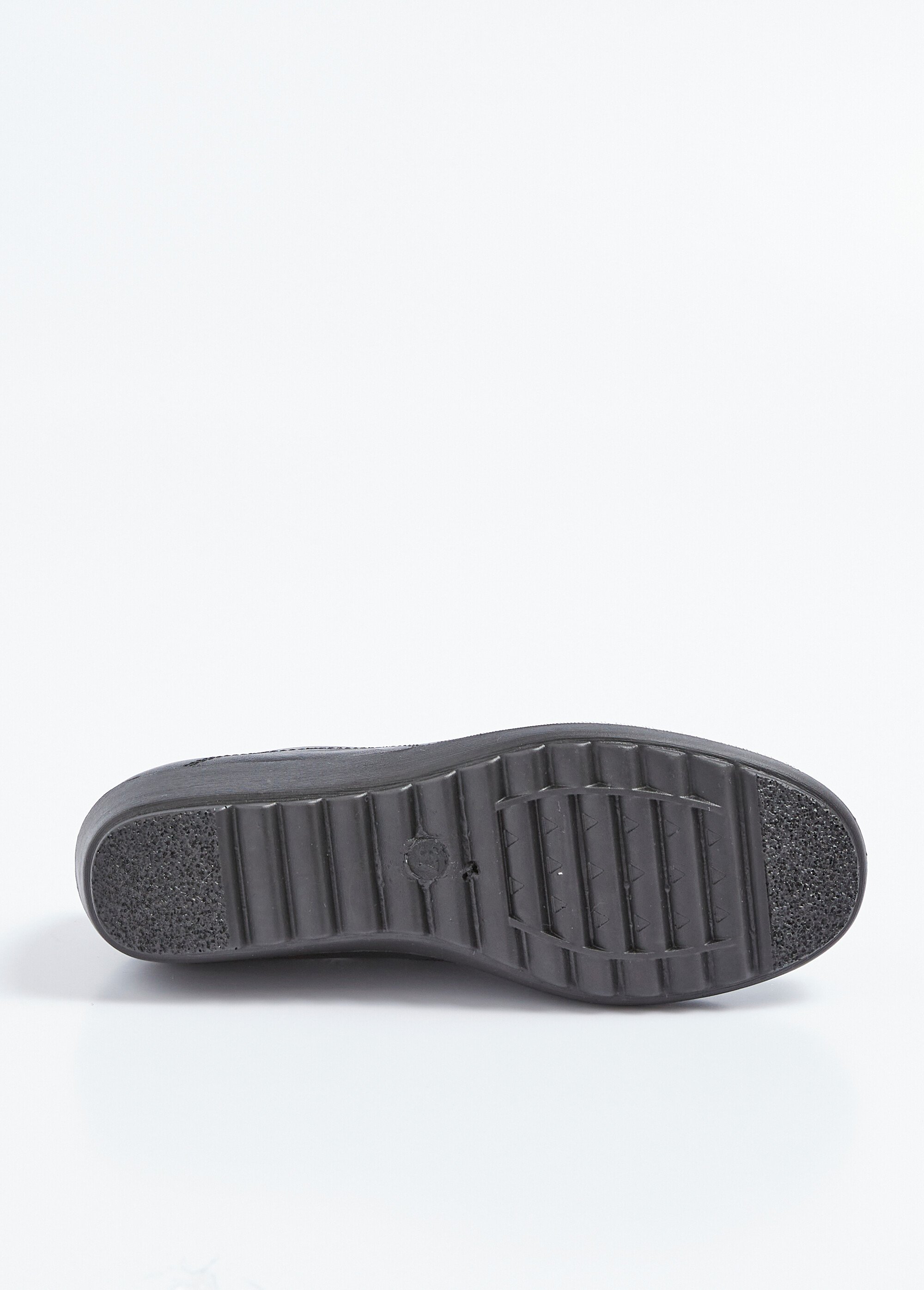 Mocassins élastiqués compensés grande largeur cuir Femme Noir OPKANE UN1