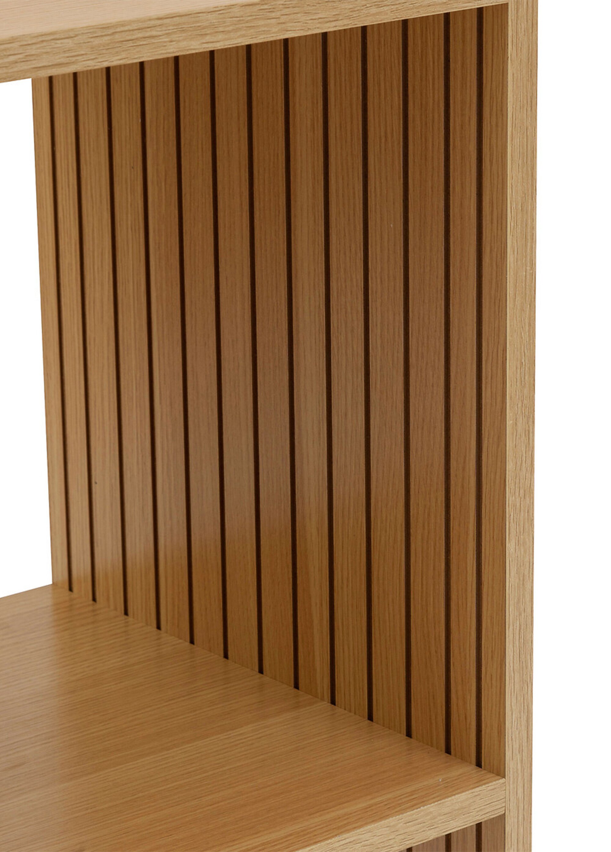 Module 3 cases avec décor bois rainuré MARRON JJA-193620 DE2