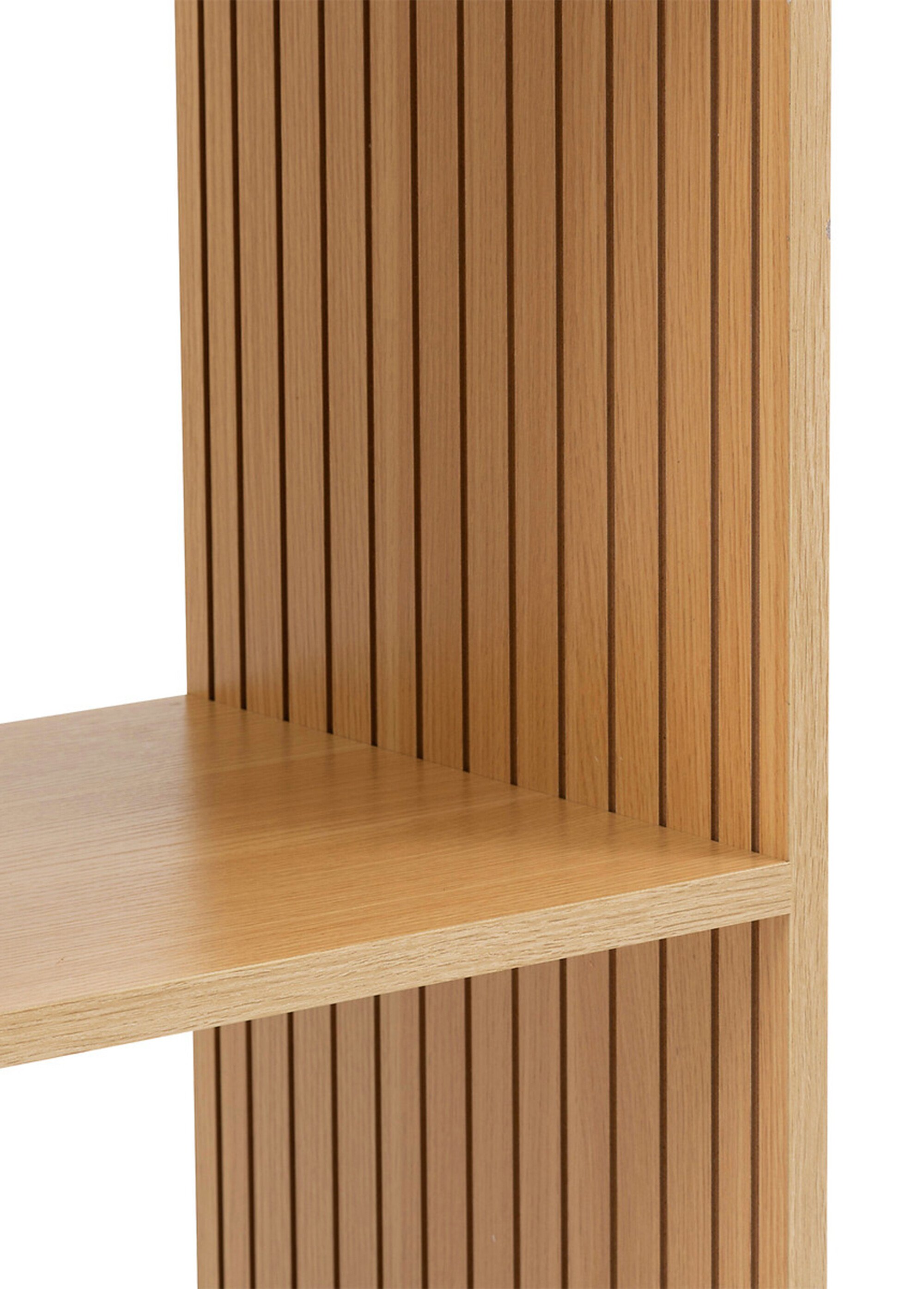 Module 6 cases avec décor bois rainuré MARRON JJA-193622 DE2