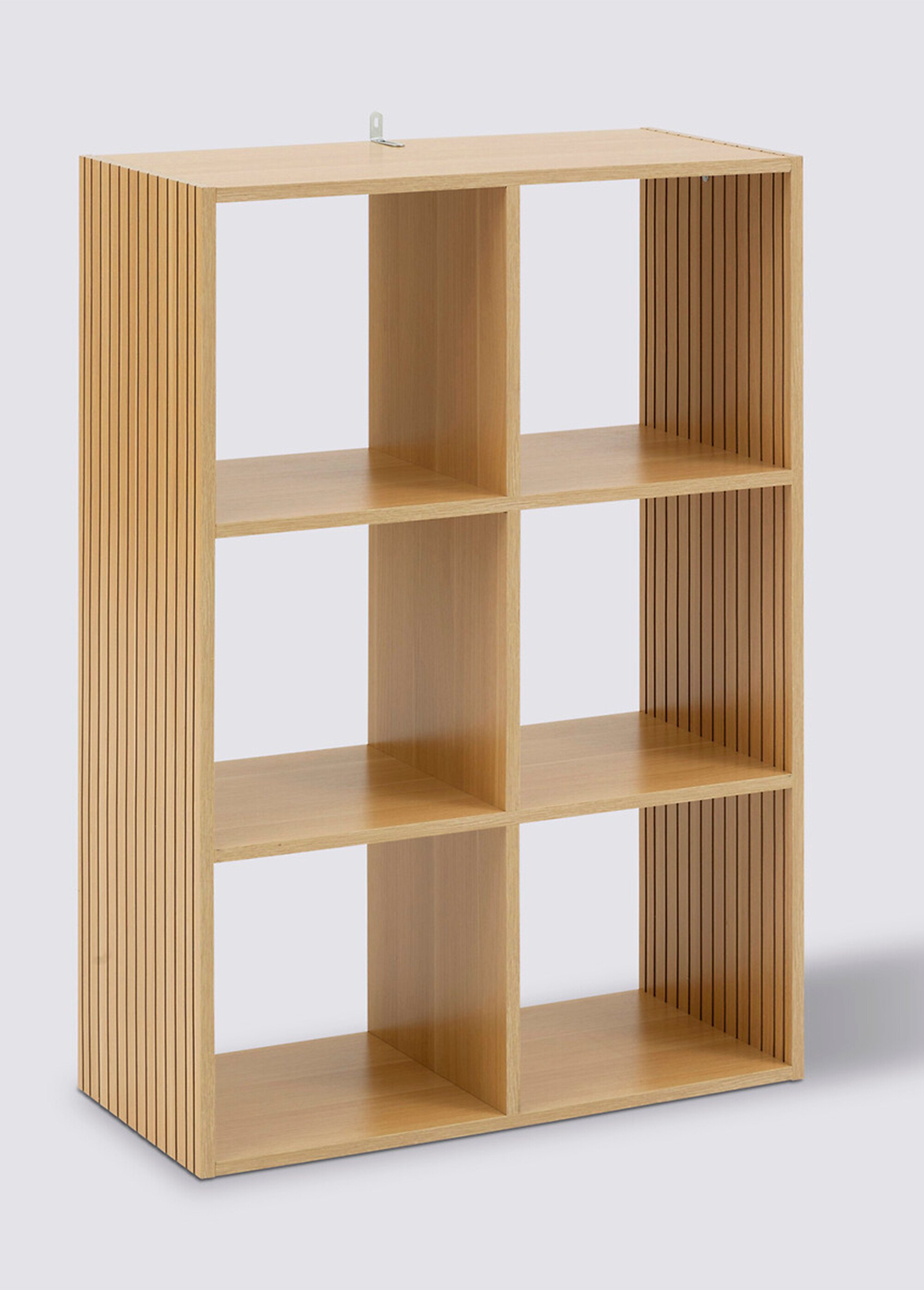 Module 6 cases avec décor bois rainuré