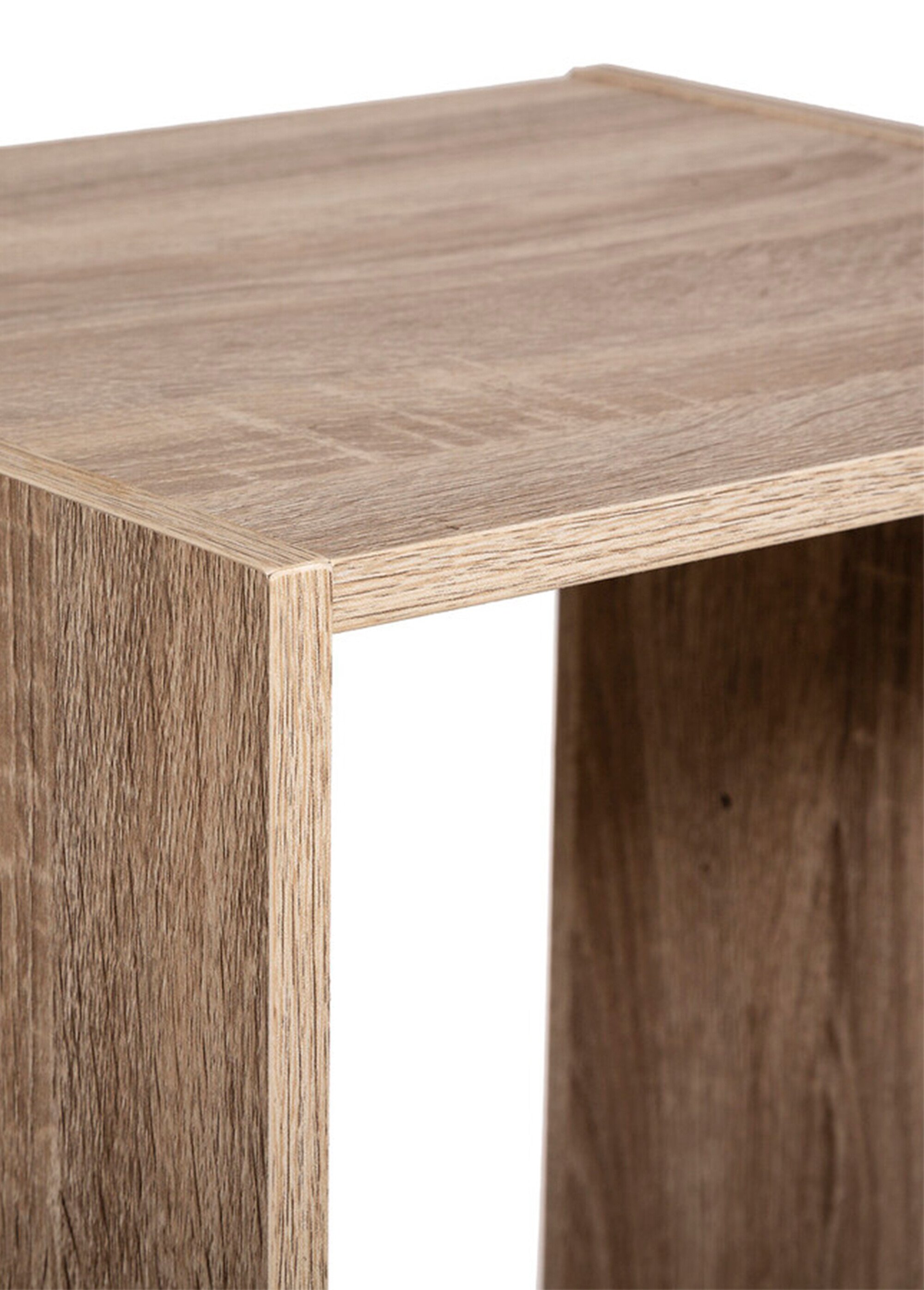 Module étagère 4 cases avec décor bois