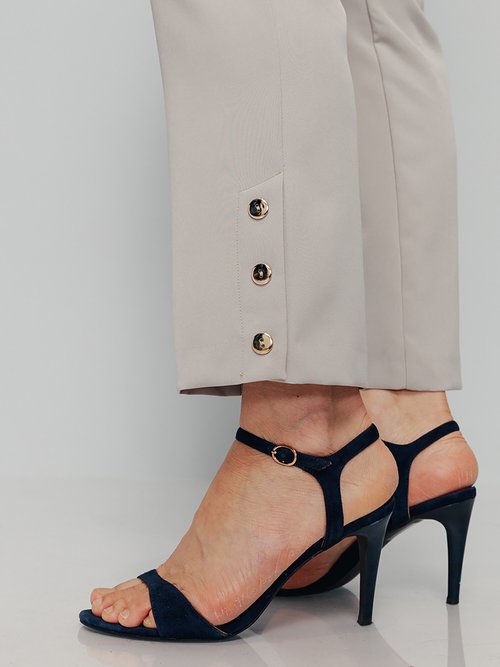 Pantalon droit 7/8e uni infroissable Femme Beige NIOBE DE2