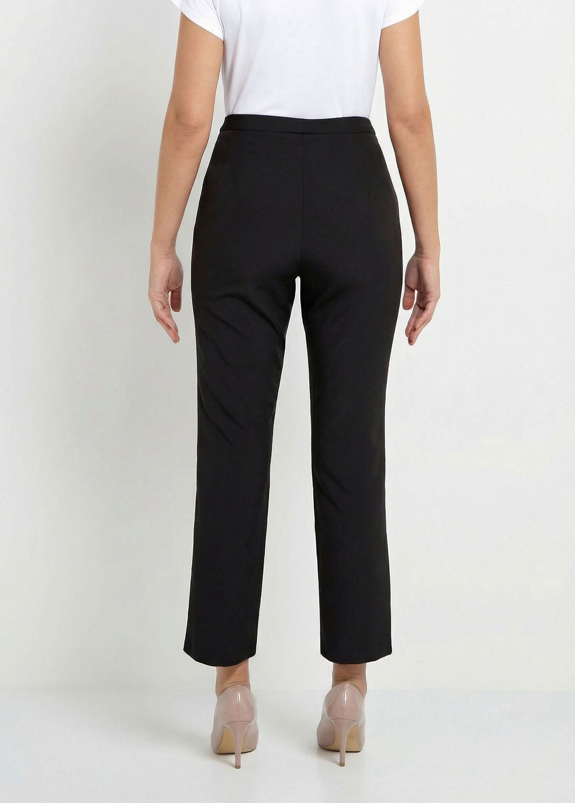 Pantalon droit 7/8e uni infroissable